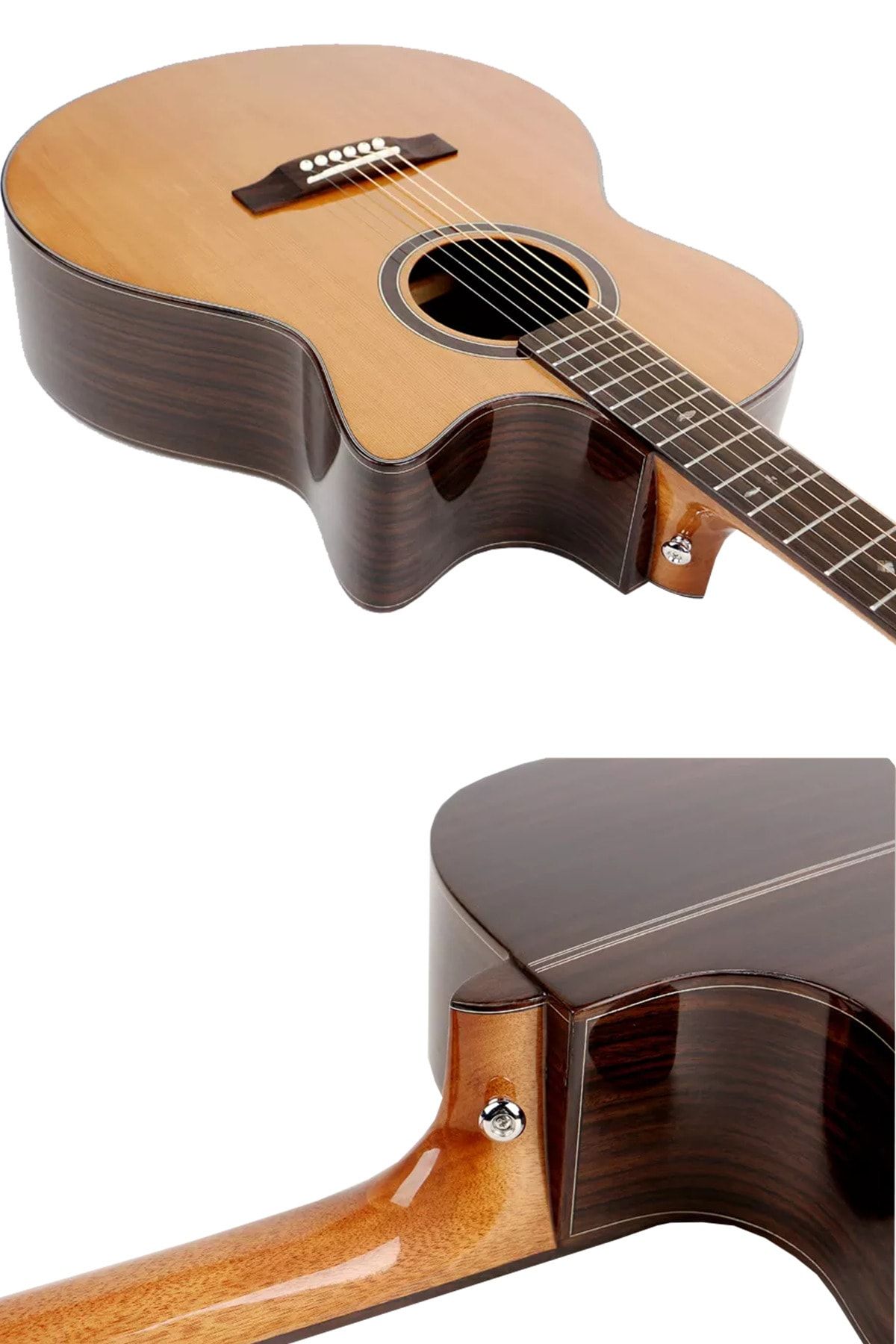 Maxword M501-eq Profesyonel Masif Ağaç Elektro Akustik Gitar Seti 4/4 Yetişkin Seri Üst Segment - 3
