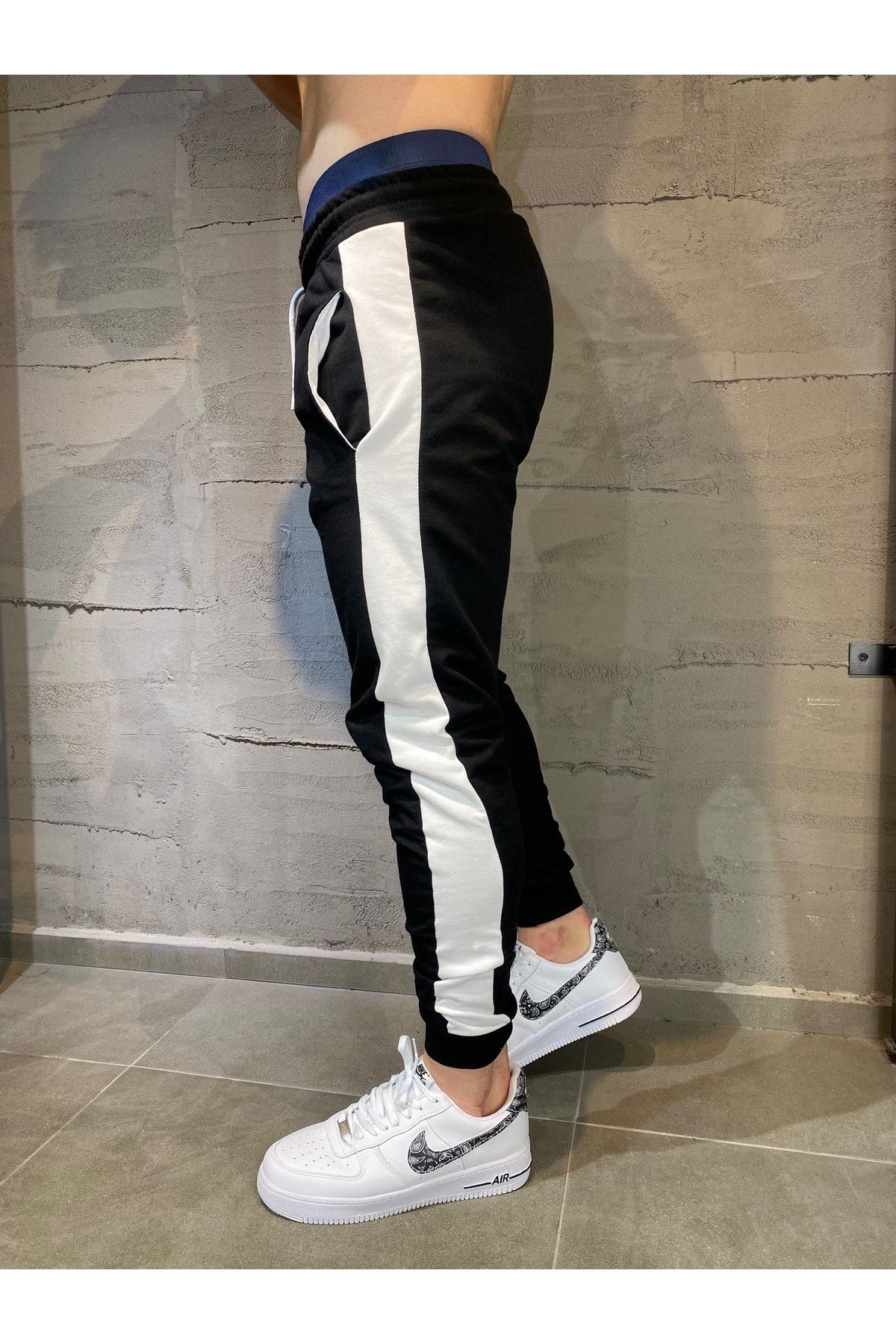 Men's sweatpants with stripe sales on side