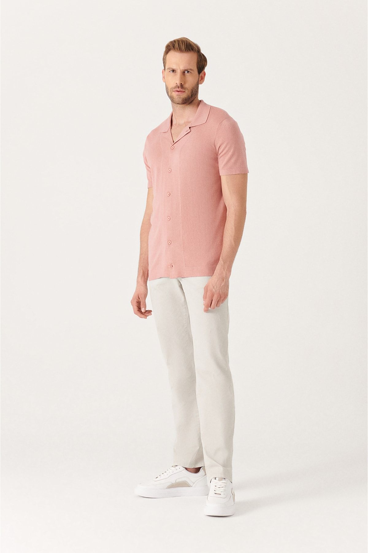 شلوار جیب دار زیپ دار کمربنددار مدل راسته مردانه آوا Avva (برند ترکیه)