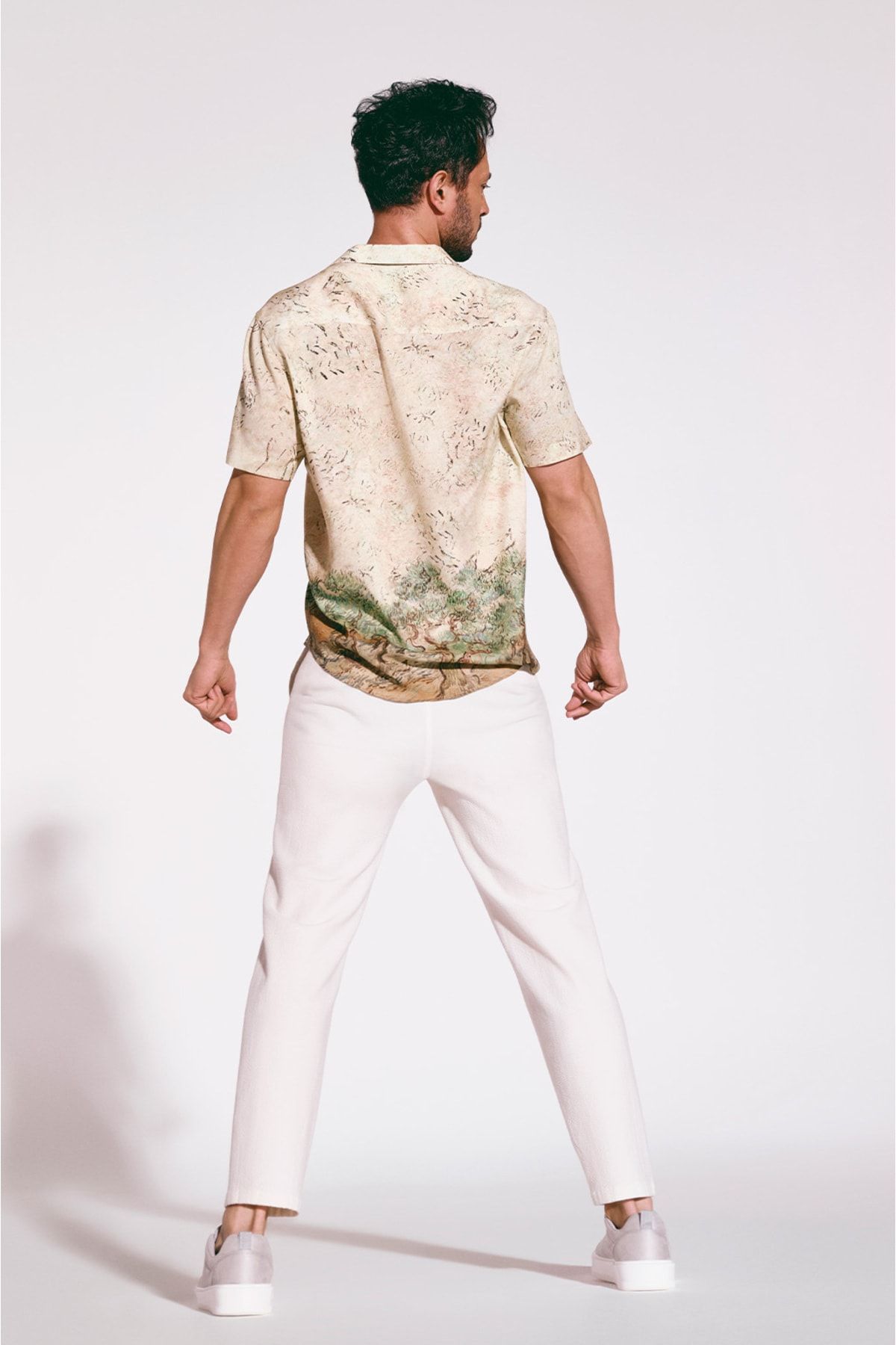 شلوار پارچه ای بژ جیب دار زیپ دار مدل راسته طرح برجسته مردانه آوا Avva (برند ترکیه)