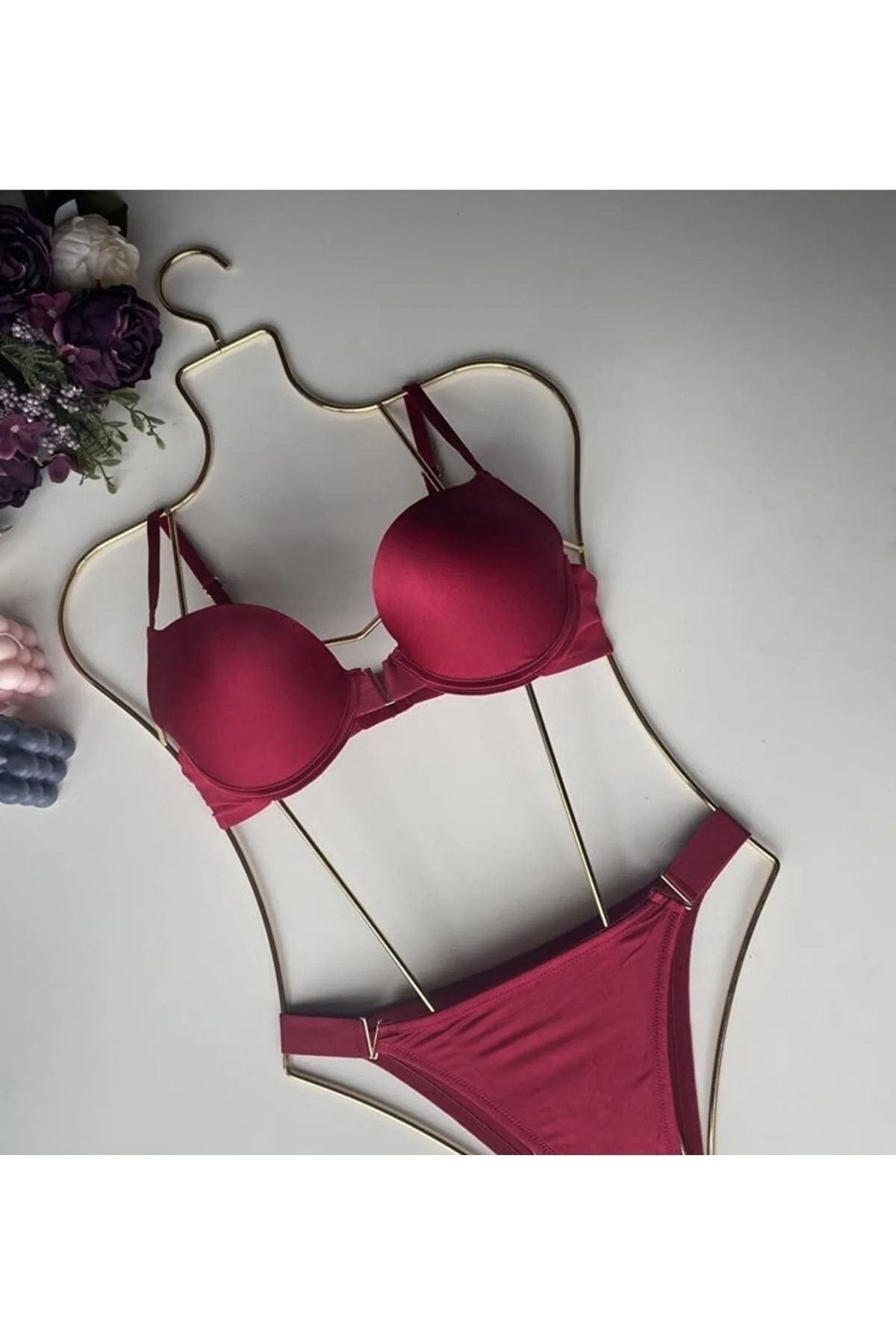 Cansoy Violet V Detailed Cherry Padded Bra