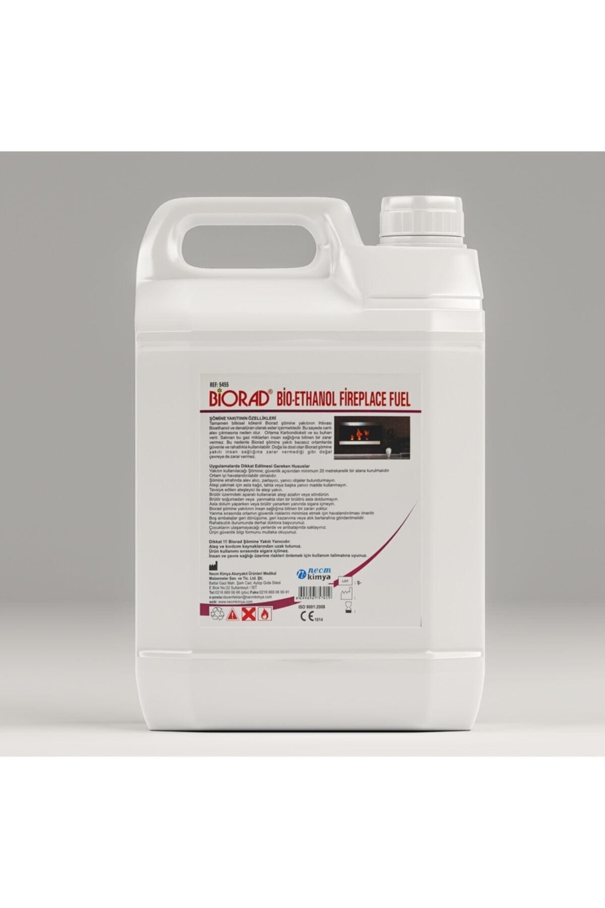 BİORAD Bioethanol Bacasız Şömine Yakıtı 5 Litre 4 Lü Avantajlı Pakett