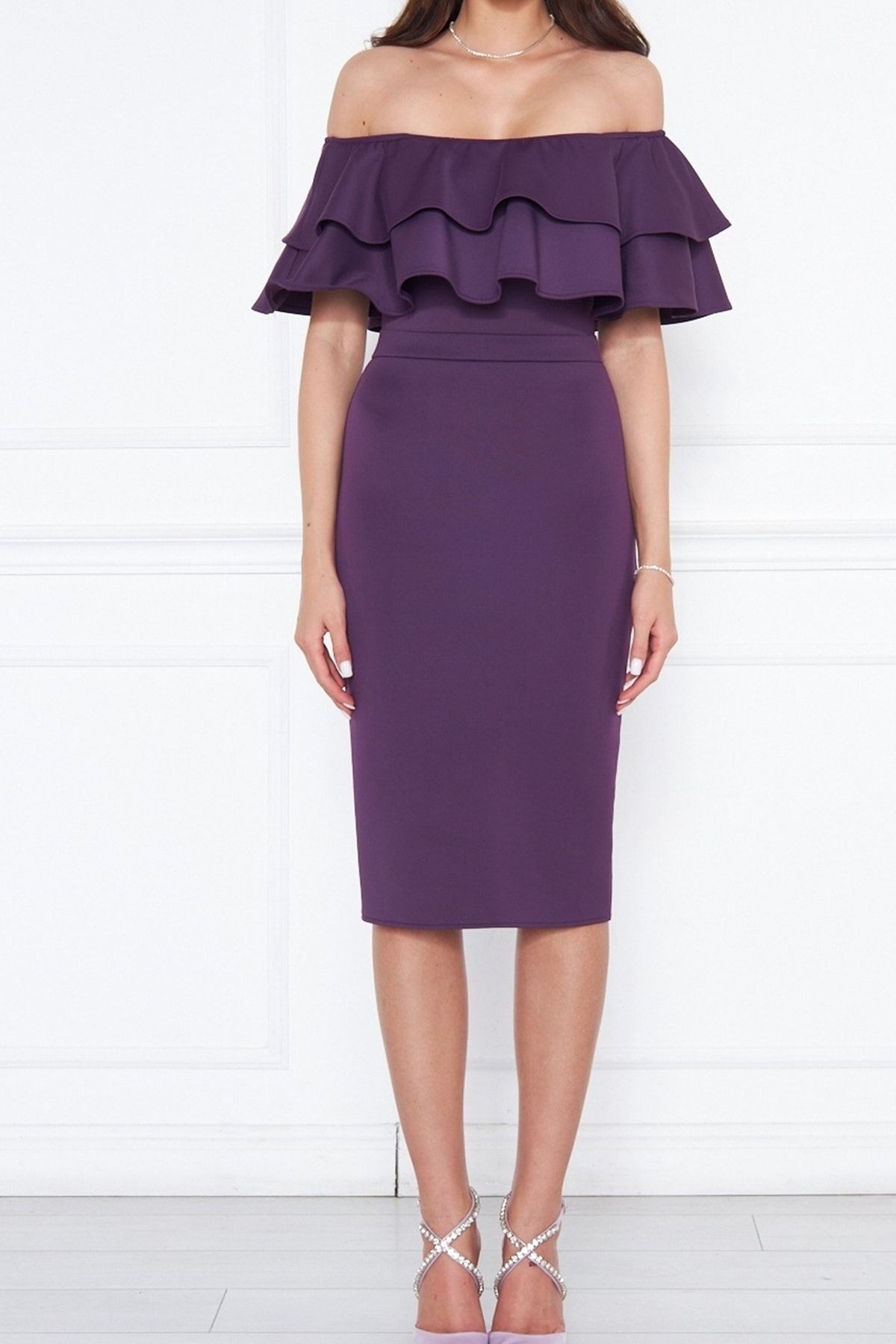 Plum pencil dress top