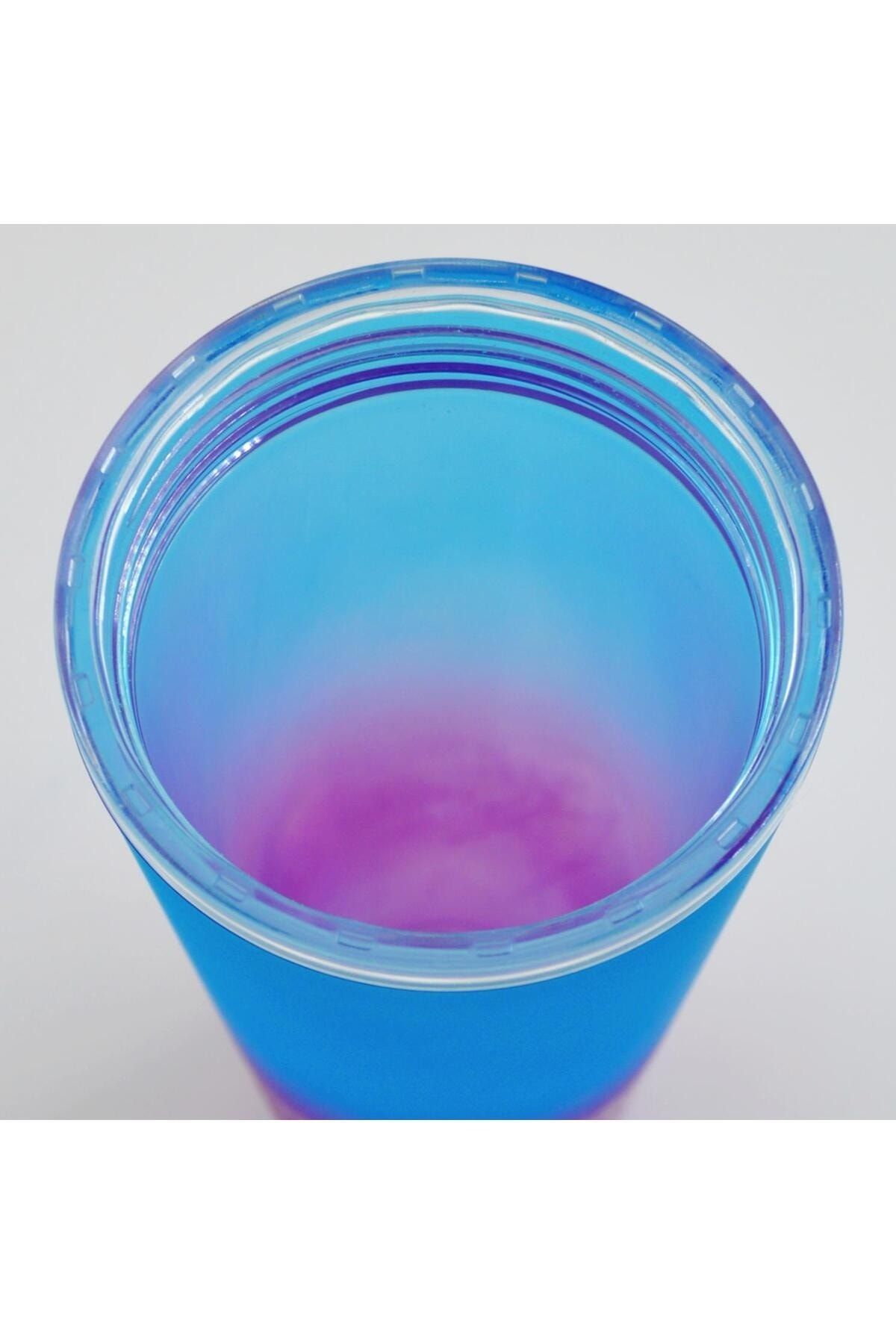 BottleBoss-Double Layer Double Colored Leak Proof Cup Flask with Straw 480 ml Blue 5