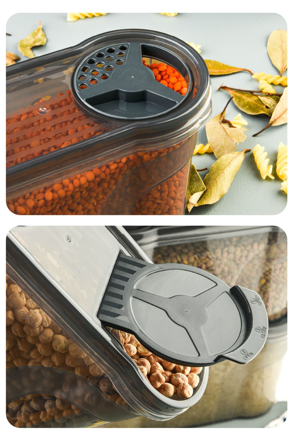 Vienev-Set of 12 Spice Containers with Labels 1400 ml Anthracite 4