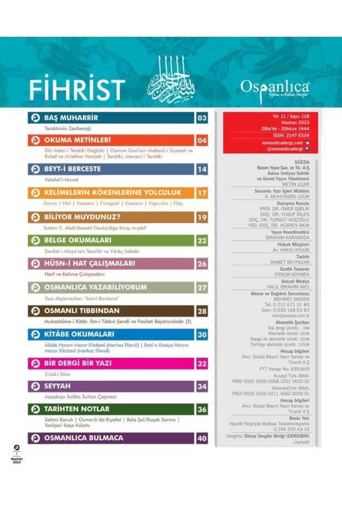 Dini Hediye Haziran 2023 Osmanlıca Dergisi 3