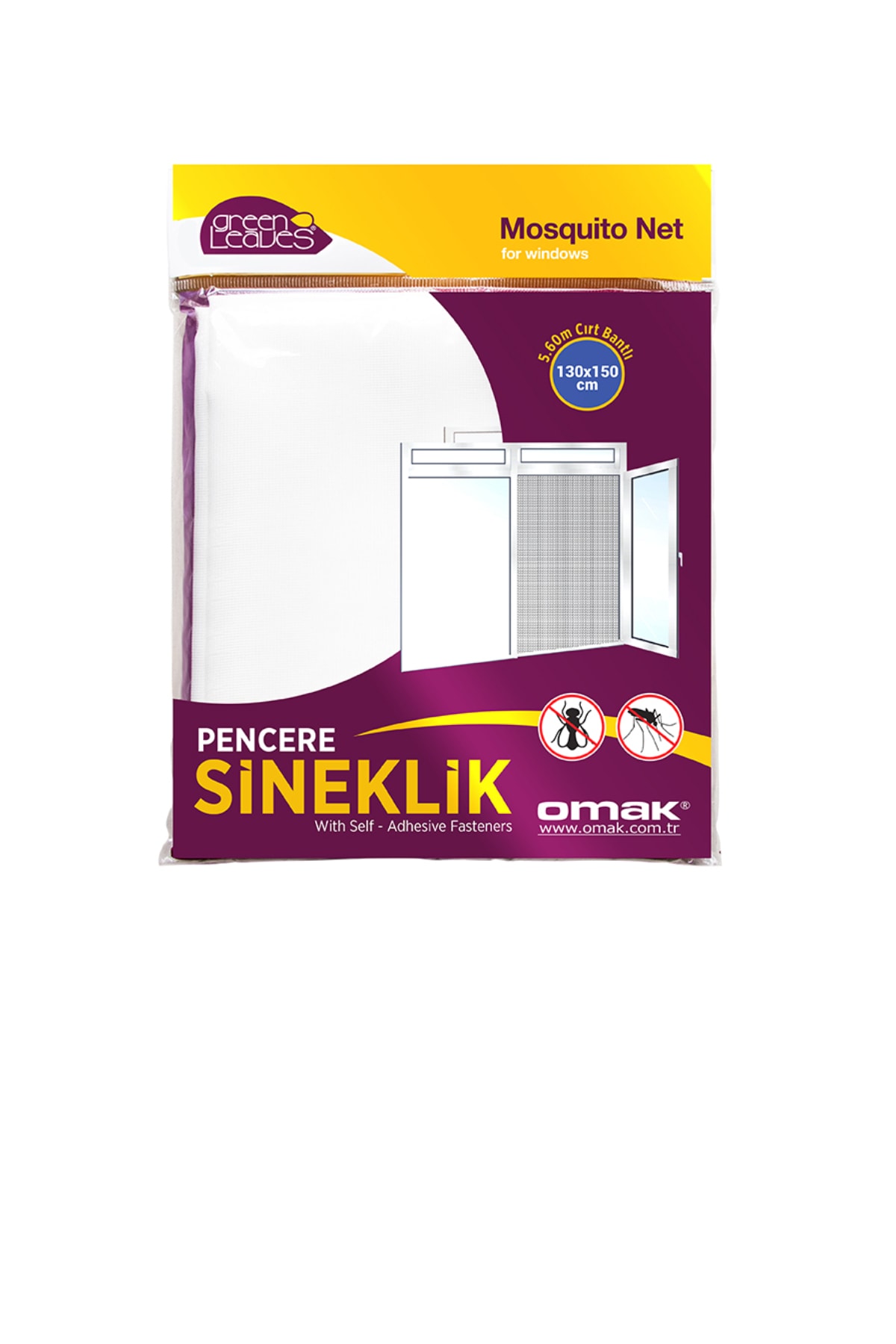 Dükkanönü Pencere Sineklik Hazır Pencere Sinekliği Cırt Bantlı 130x150 cm