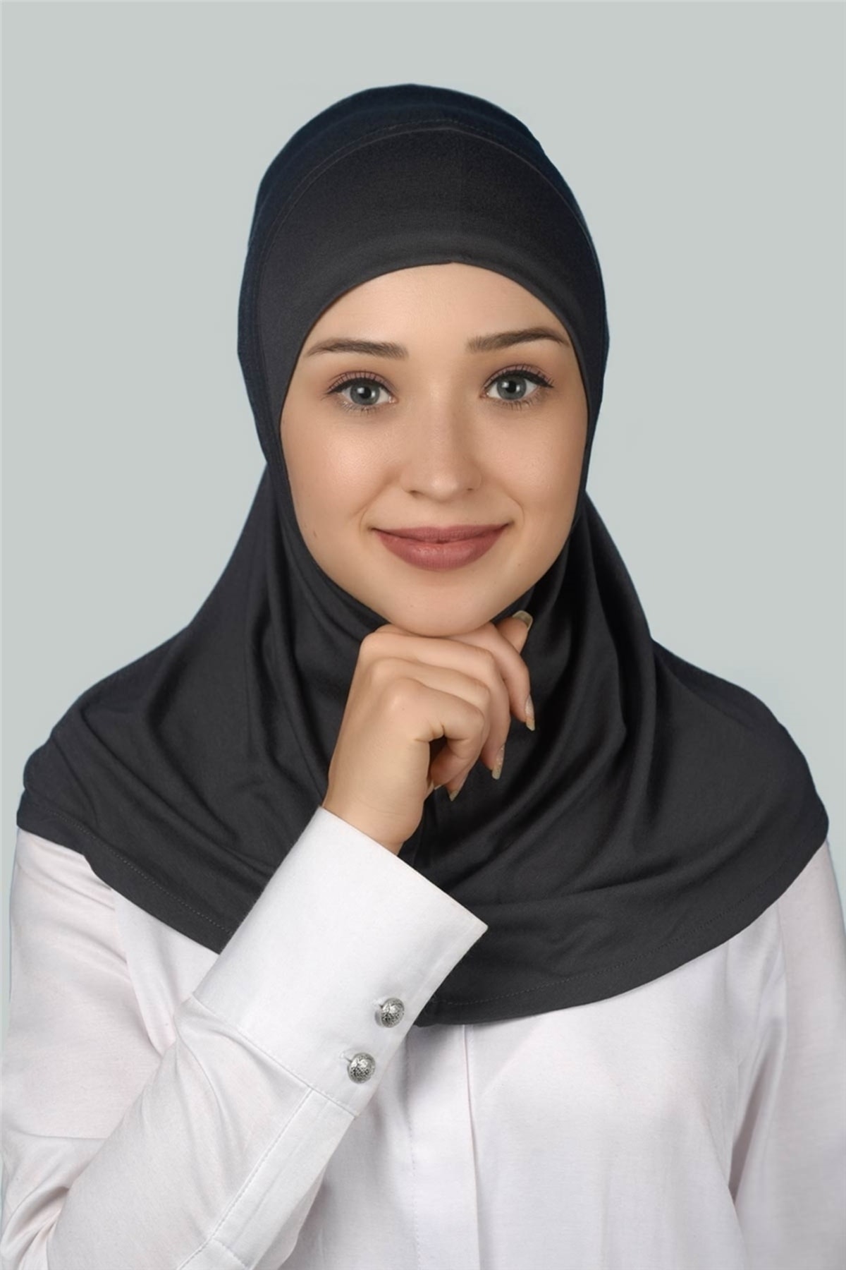 Ready Turban Practical Scarf Hijab - Prayer Cover - Smoked