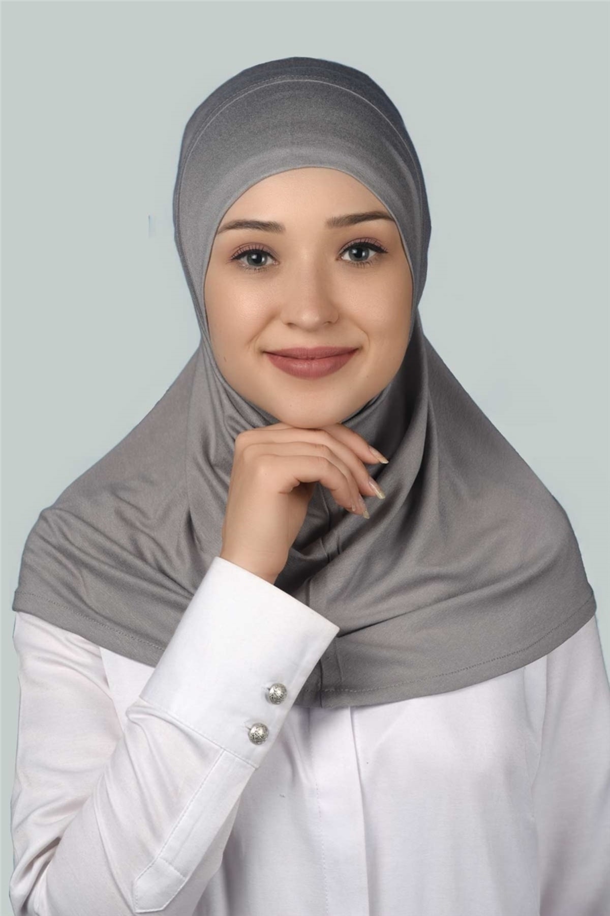 Ready Turban Practical Scarf Hijab - Prayer Cover - Gray