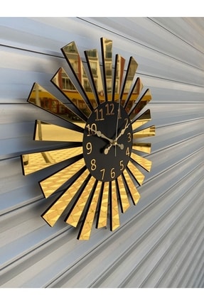 Pey Aksesuar Aynalı Pleksi Piyano Model Sayılı Ev Hediyelik Duvar Saati