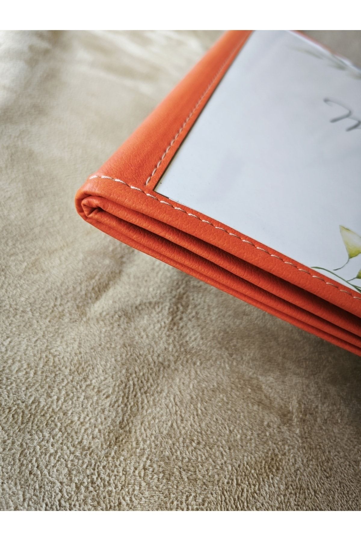ankara menü-(1 piece ] Leather Binding A4 4 Sheets 8 Page Capacity Transparent, PVC, Acetate Menu Case 7