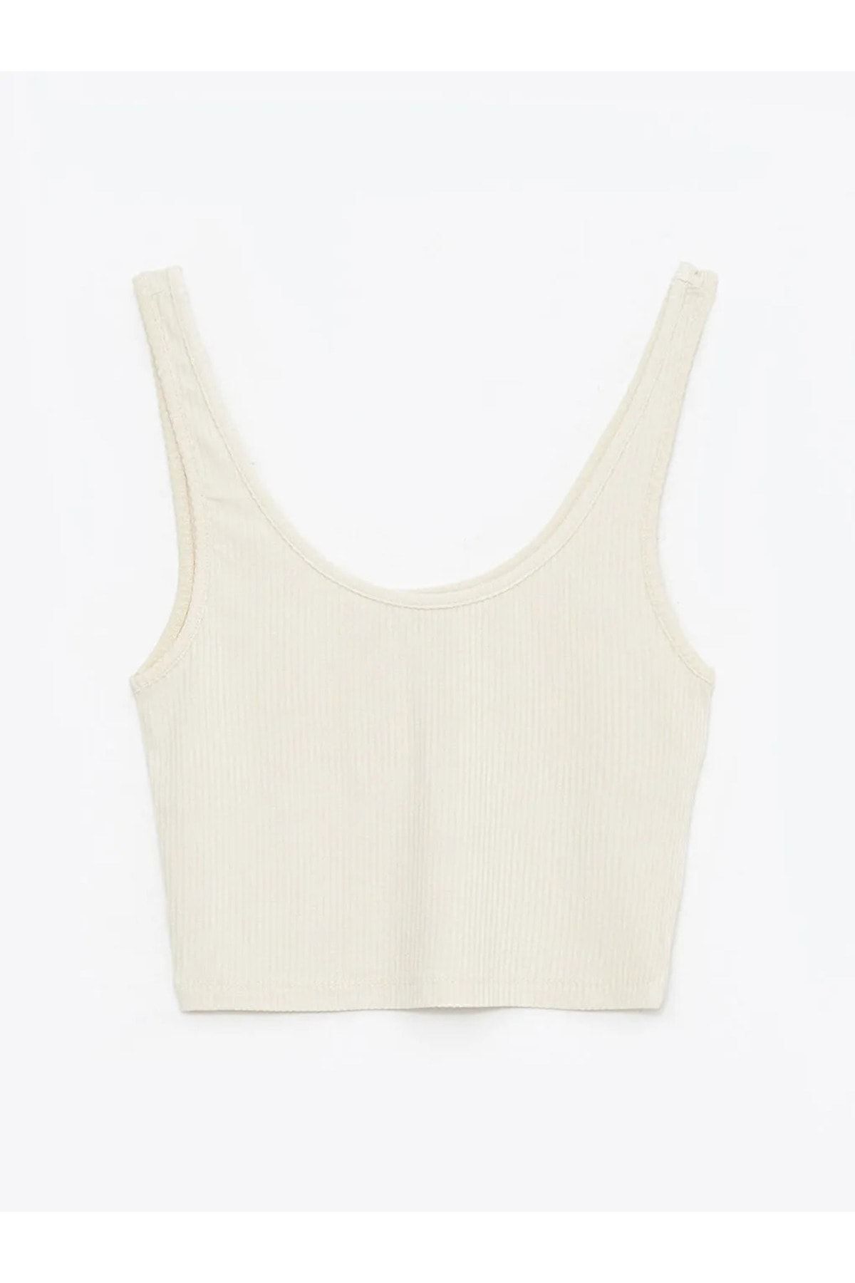 LC Waikiki-LCW Casual U Gât Crop Solid Crop pentru femei 6