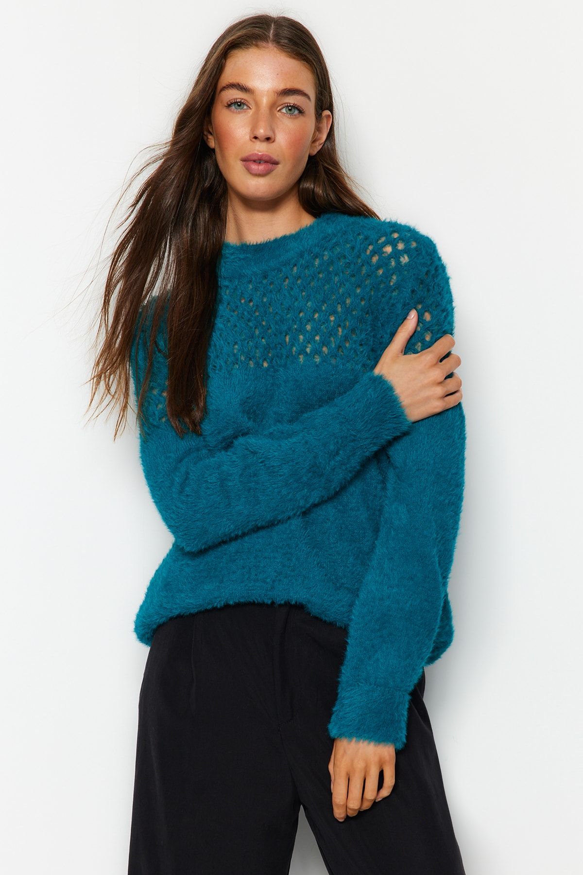 Dark shop teal sweater