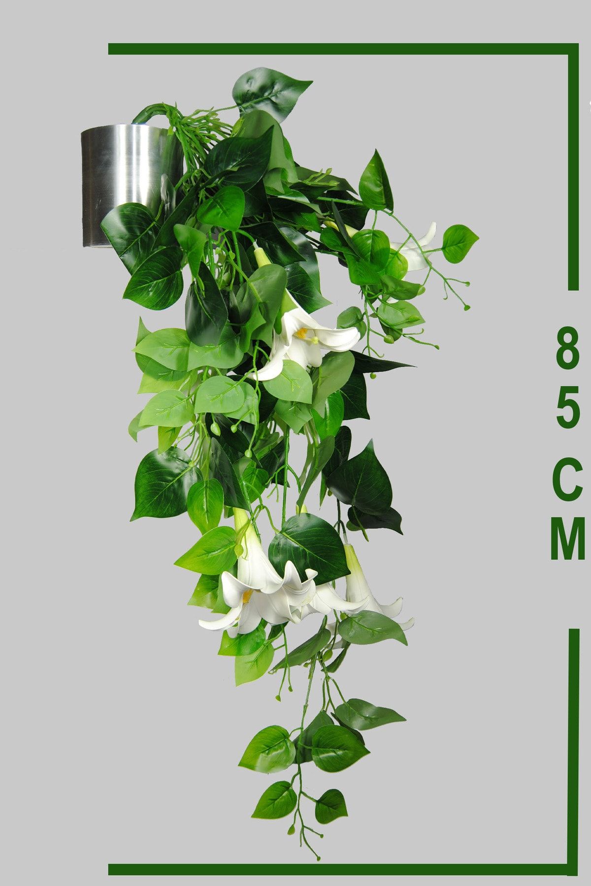 Lilac Home-Artificial Flower Lily Ivy with Greenery in a Galvanized Pot 4