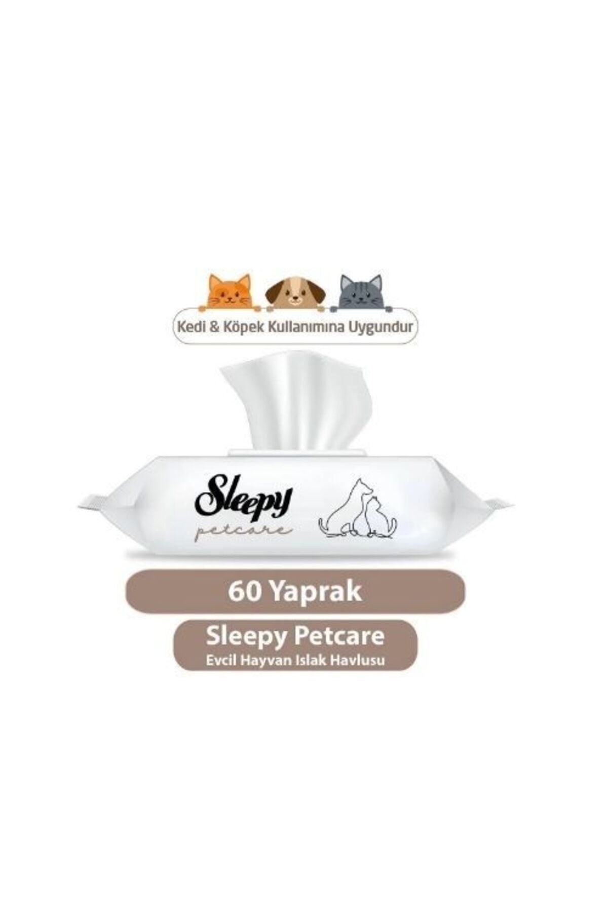 Sleepy PETCARE ISLAK MENDIL 60'LI NATURAL