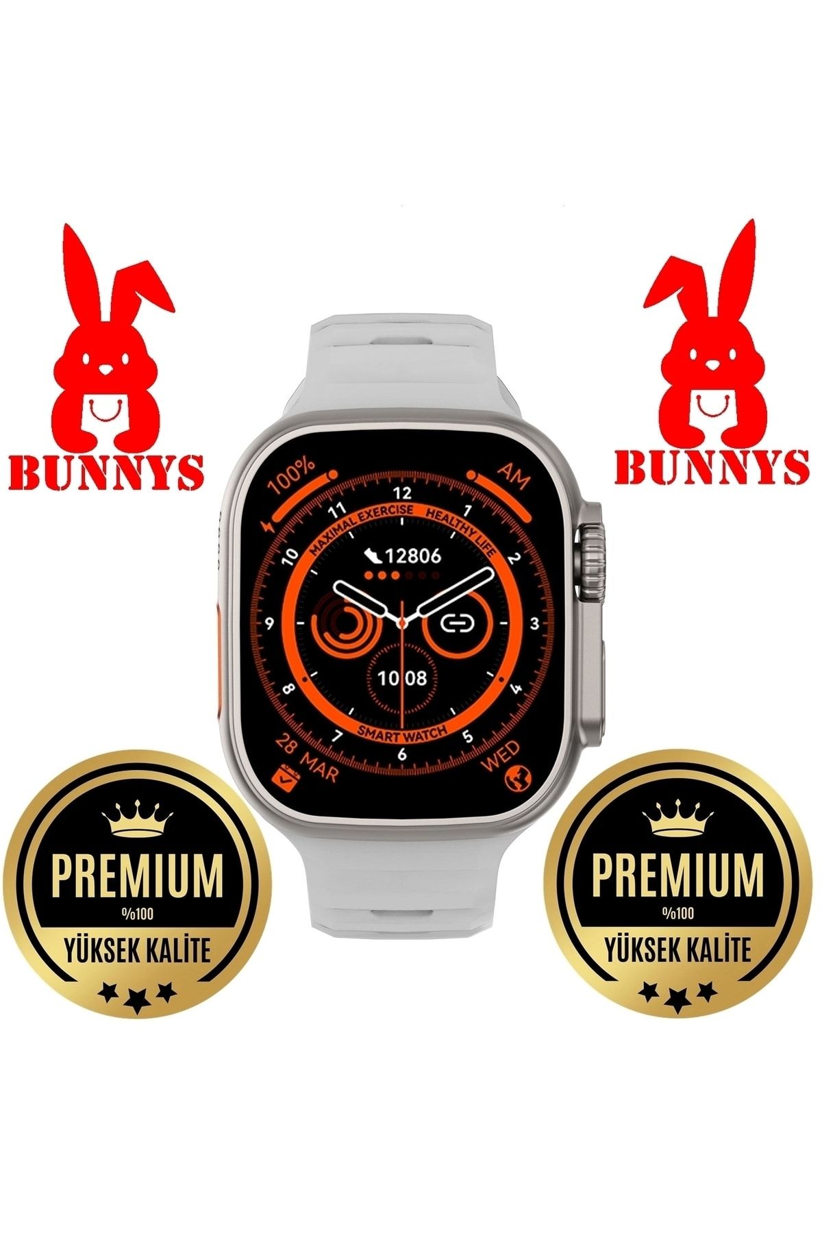 Bunnys Wacht 8 Ultra Ak ll Saat Samsung Galaxy M31 Prime Uyumlu Smart Watch Konu ma Ozellikli Giyilebilir