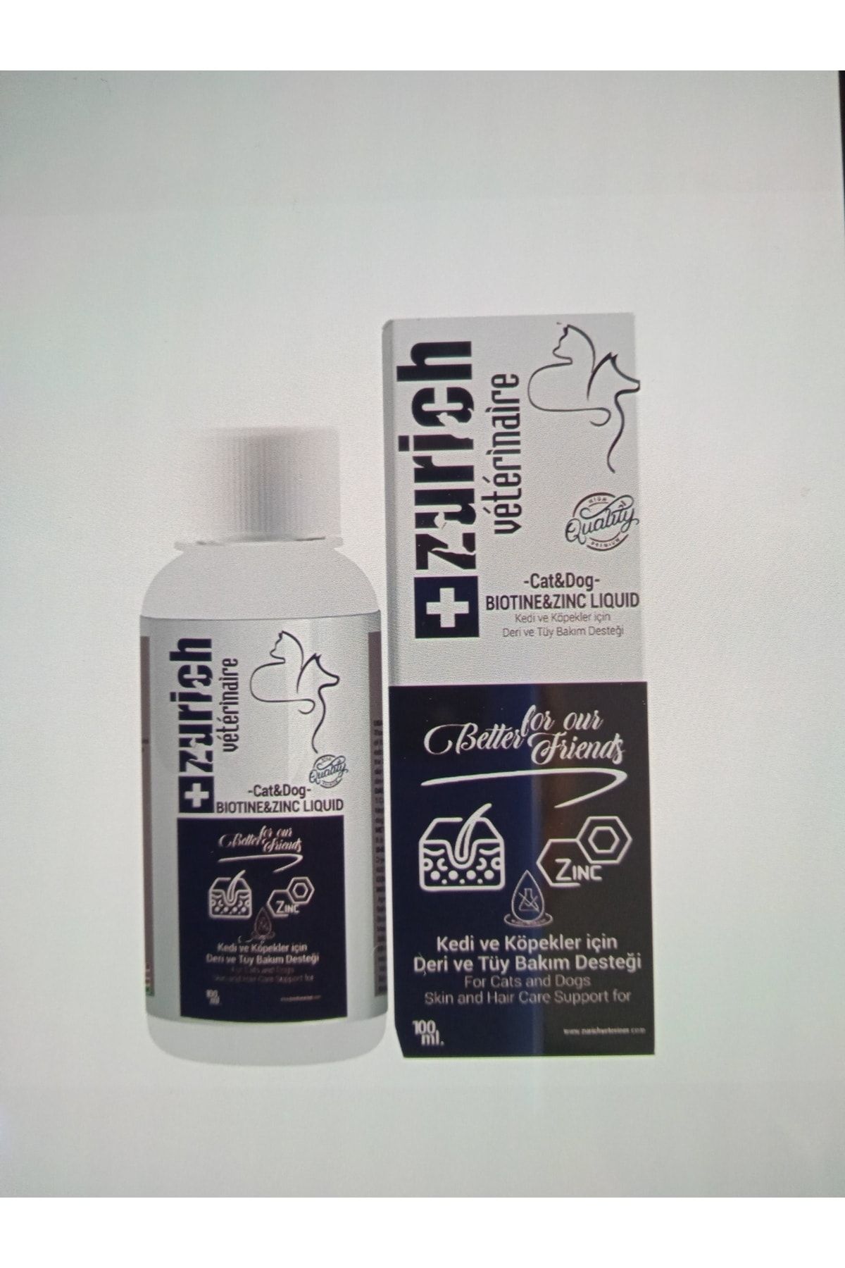 zurich kedi,köpek tüy dökümü azaltıcı sıvı biotin çinko 100 ML