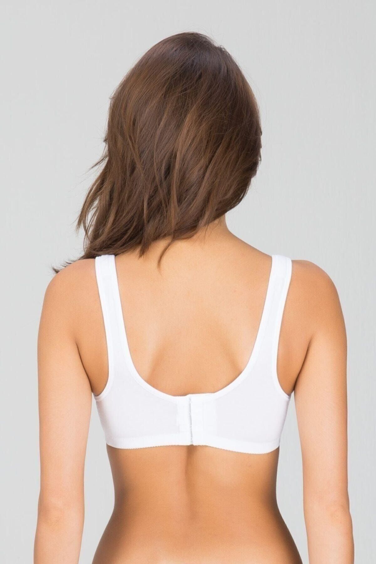 Kom Women S White Supporting Cupless Non Wireless Bra - Trendyol