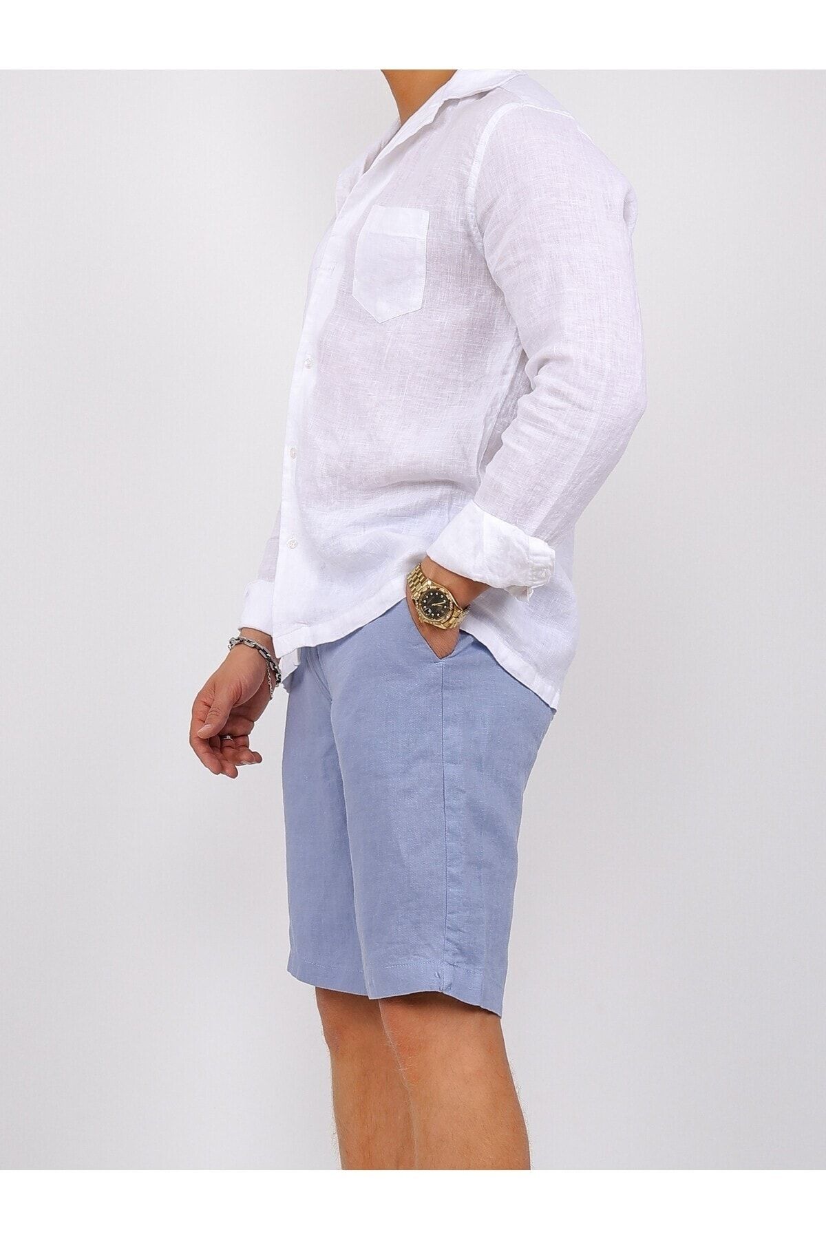 GOEZ PARIS-Basic Linen Shorts Design 2