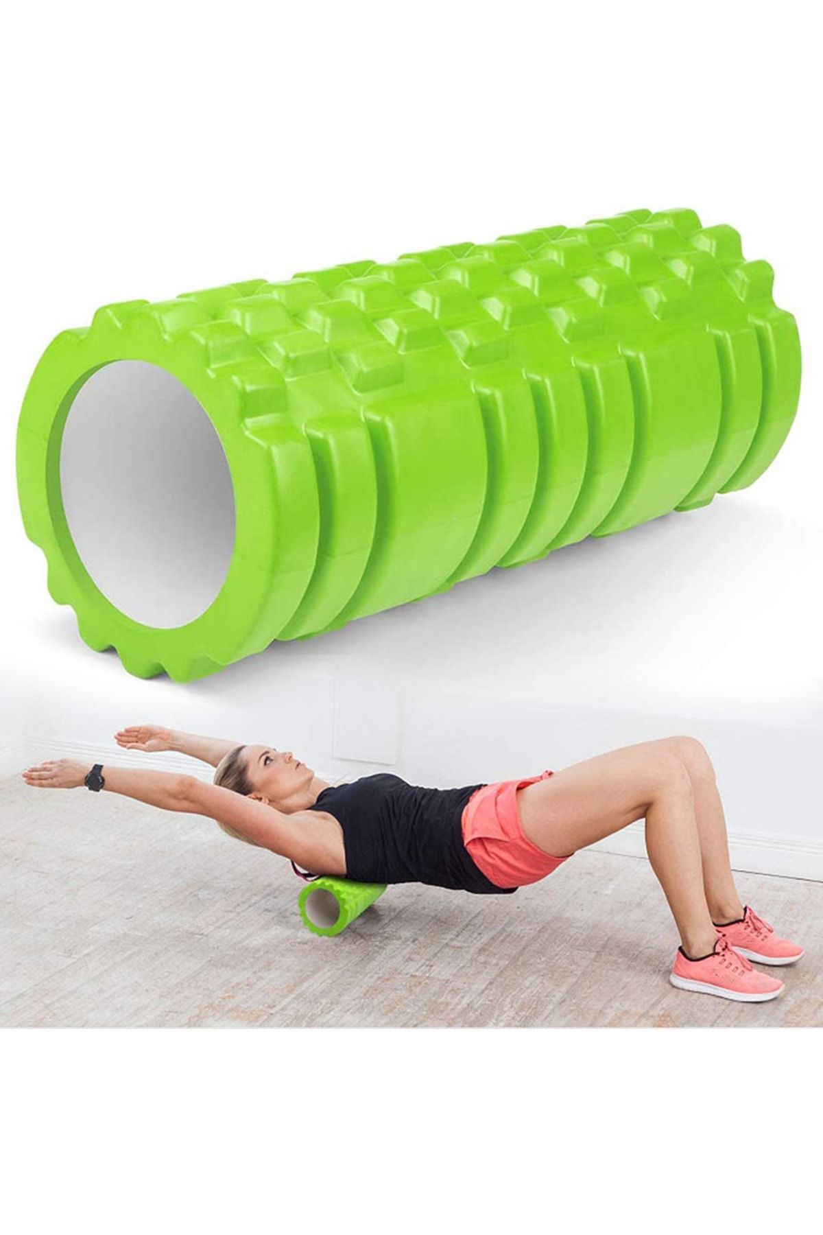 MultiFlexPro Yüksek Yoğunlukta Orta Sert Deluxe Foam Roller Masaj Köpüğü Pilates Masaj Rulosu Yeşil