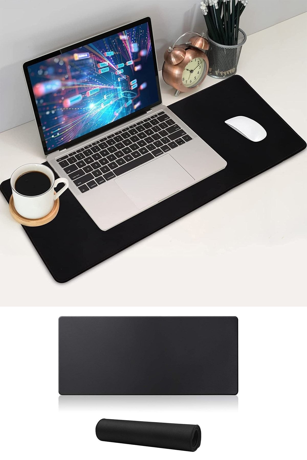 Dikişli 70cmx30cm Siyah Mause Ped Gaming Oyuncu Mouse Pad Kaydırmaz Mousepad Uzun Klavye Fare Altlık 9