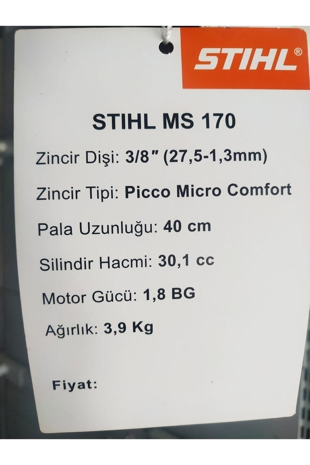 Stihl MS170 Motorlu Testere - Ağaç Motoru 1.8 HP Fiyatları ve