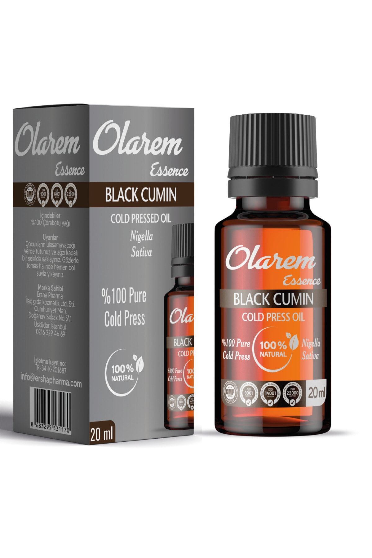 روغن زیره سیاه 20 میلی لیتر فشرده سرد، طبیعی، بدون مواد افزودنی olarem essence