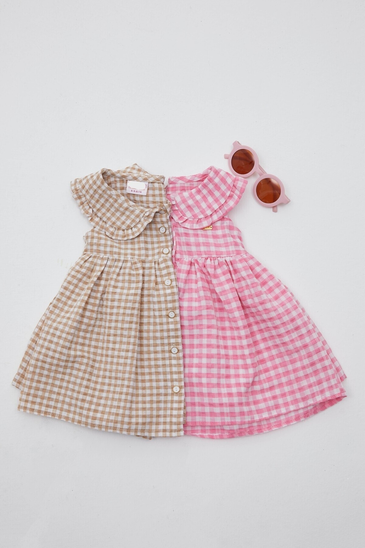 Elefantejr Pembe Ekose Jile Elbise fotoğrafı 3 (önizleme)