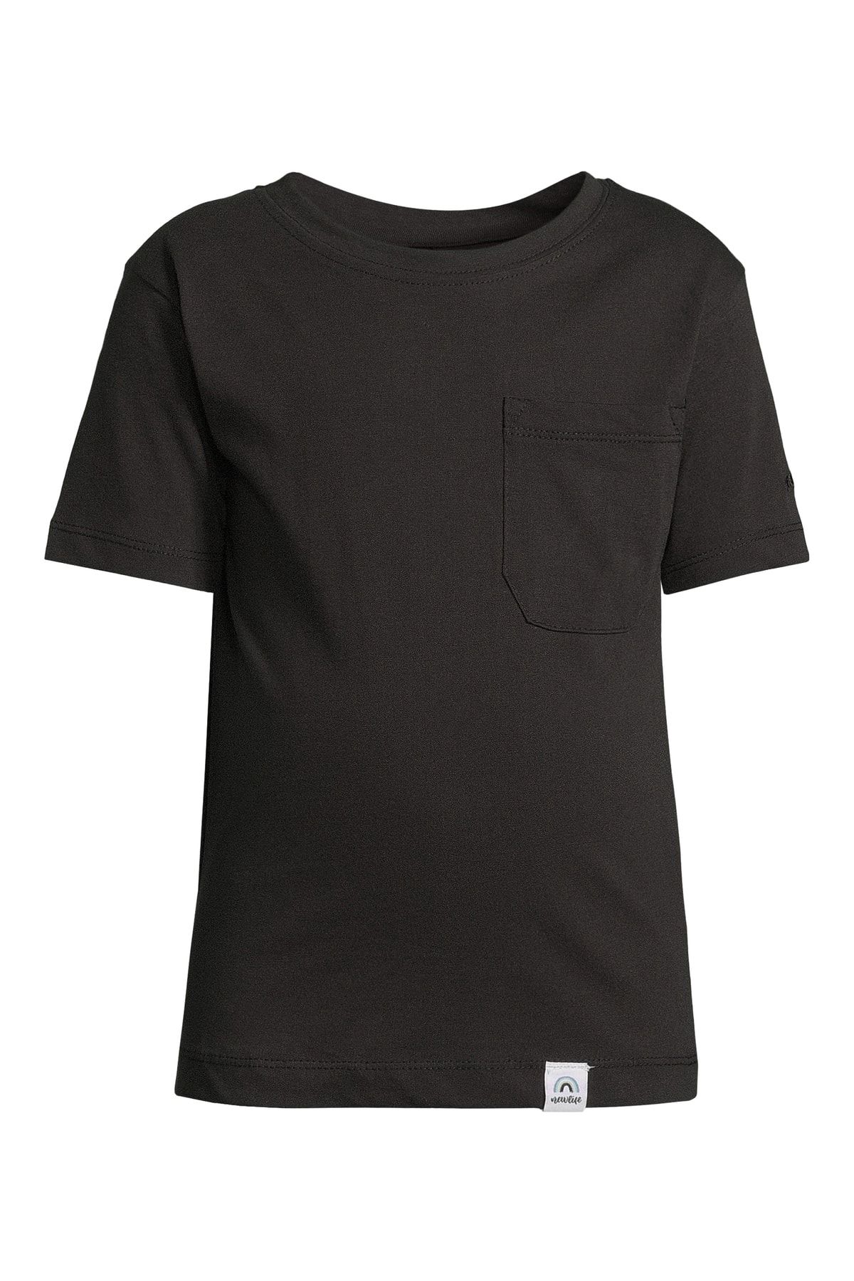New Life T-Shirt-T-Shirt – aufgesetzter Tasche Rundhalsausschnitt Trendyol - mit