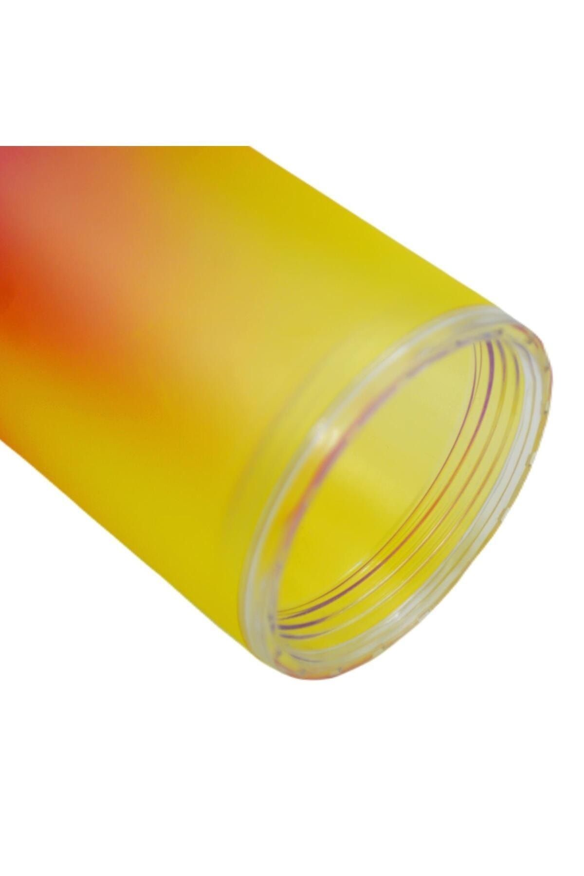 BottleBoss-Double Layer Double Colored Leak Proof Cup Flask with Straw 480 ml Yellow 6