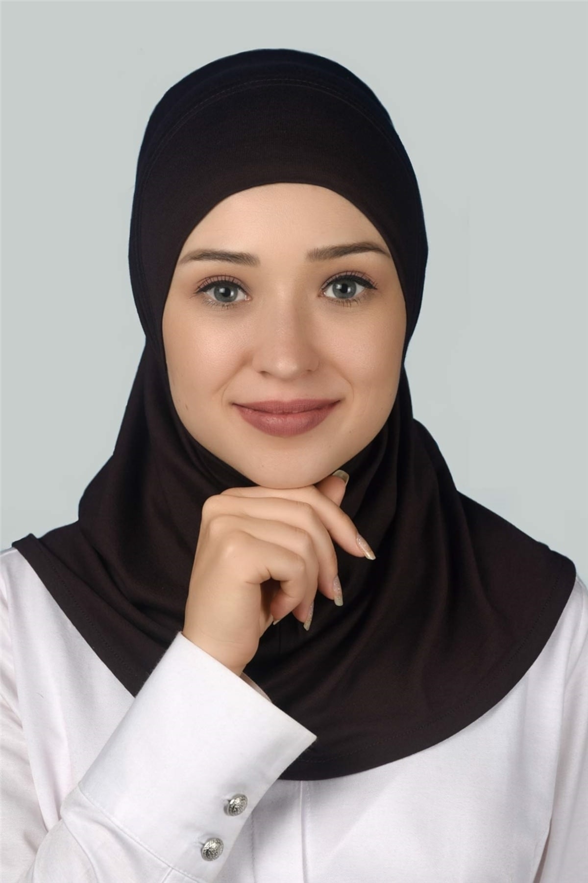 Ready-to-Wear Turban Practical Scarf Hijab - Prayer Cover -dark brown