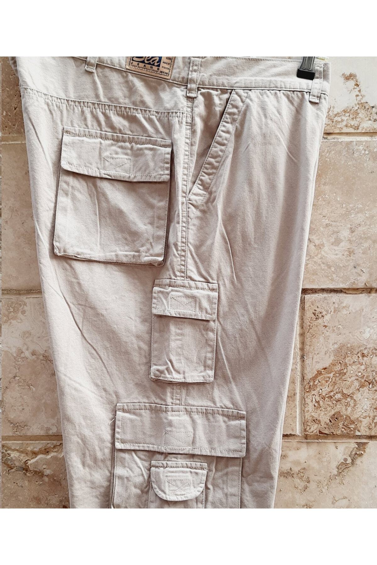 شلوار مردانه بژ SEAJEANS | 6996 اورجینال - تصویر 4