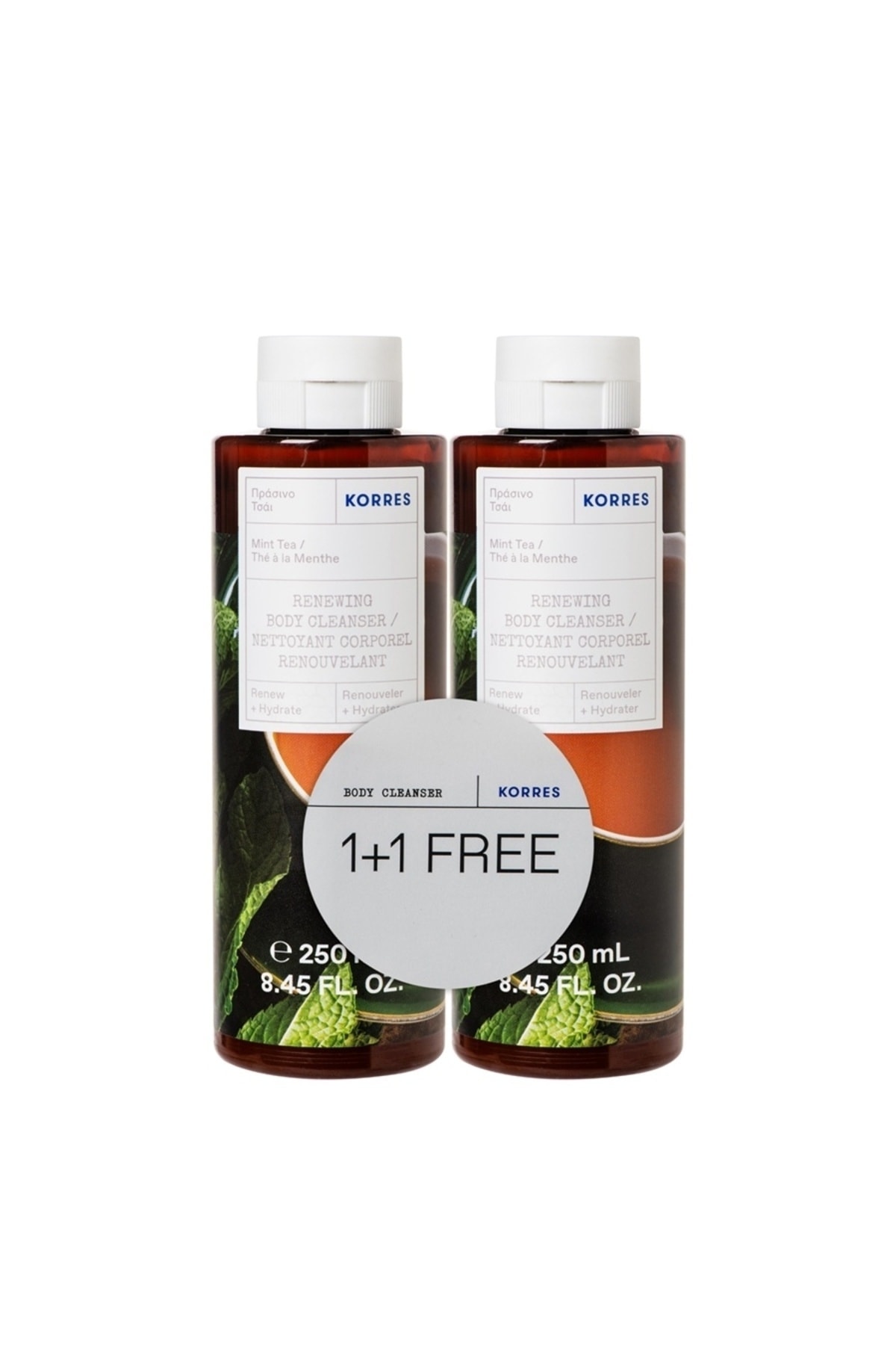 کورس شوینده بدن با طعم چای نعناع، ​​250 میلی لیتر، 1+1 عدد