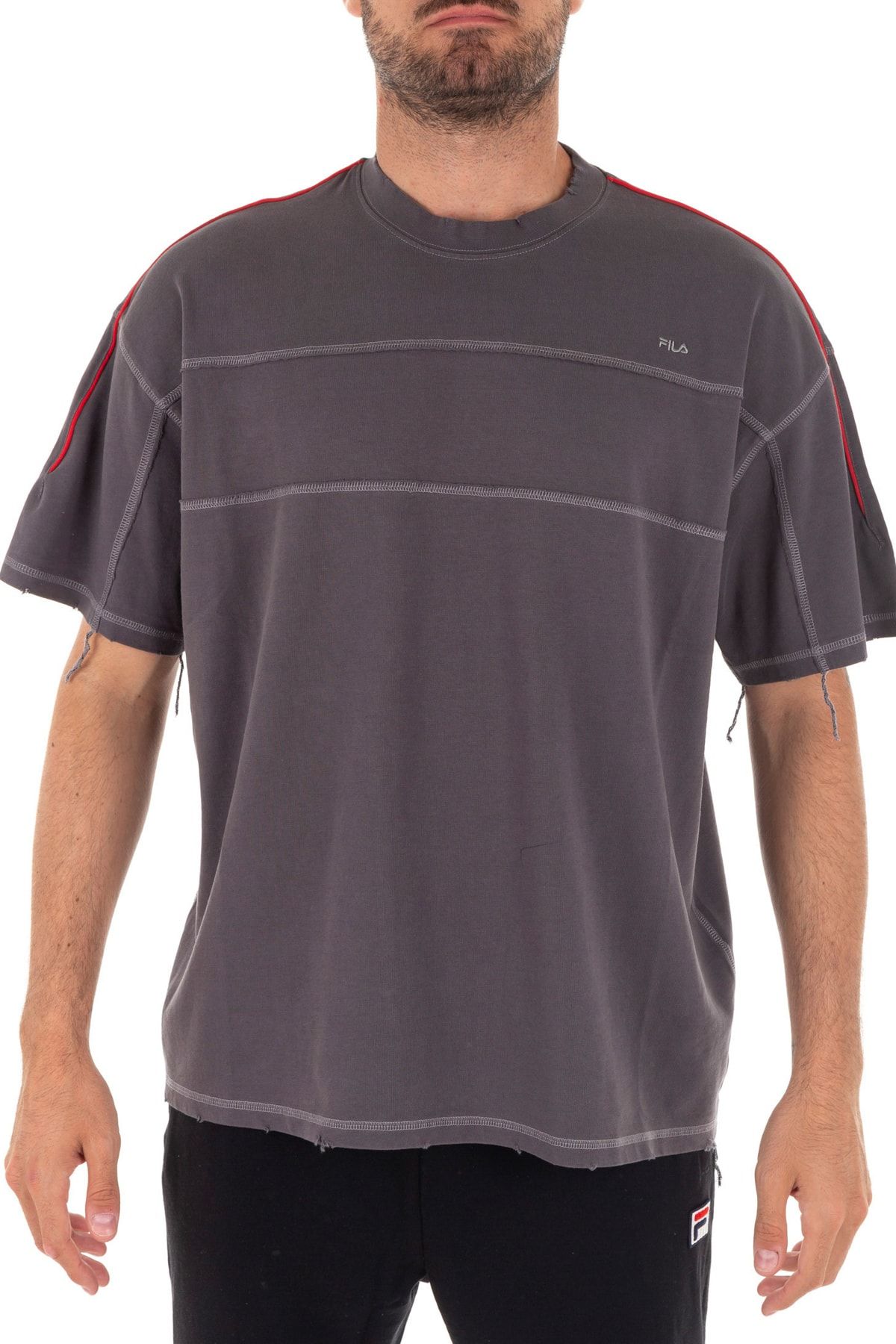 Grey fila t shirt discount