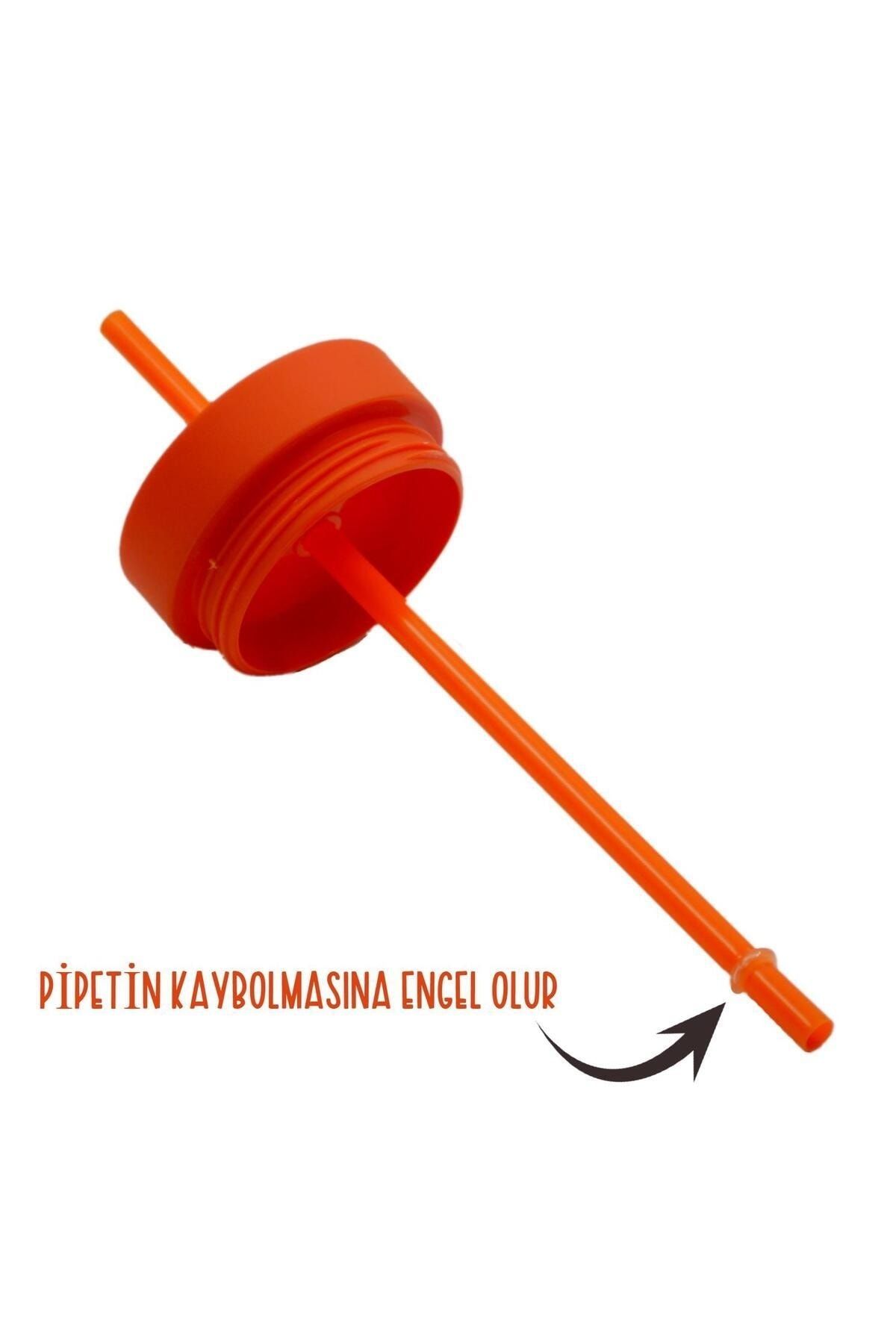 BottleBoss-Double Layer Leak Proof Lid Cup Flask with Straw 480 Ml Orange 4