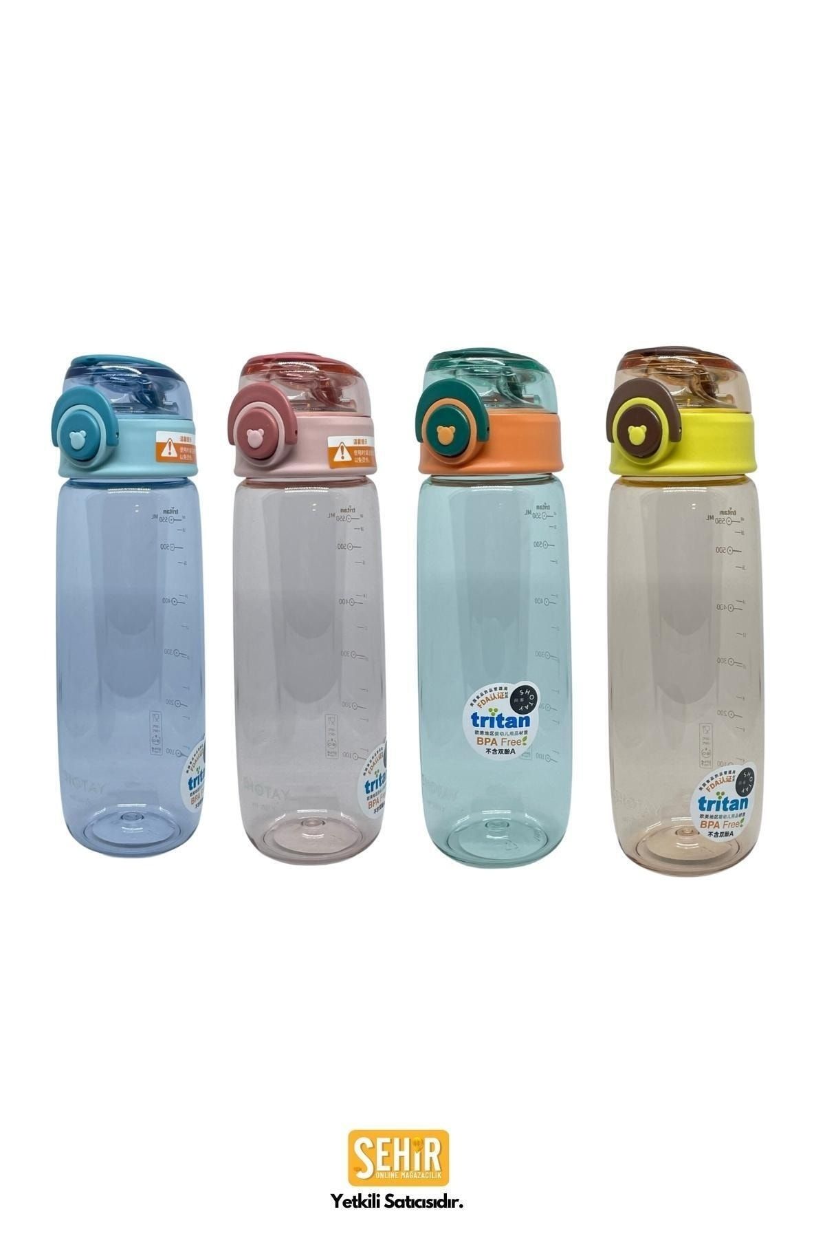 Shotay-650 ml Cute Bear Comfortable Drinking Tritan Water Bottle with Measuring Scale 8