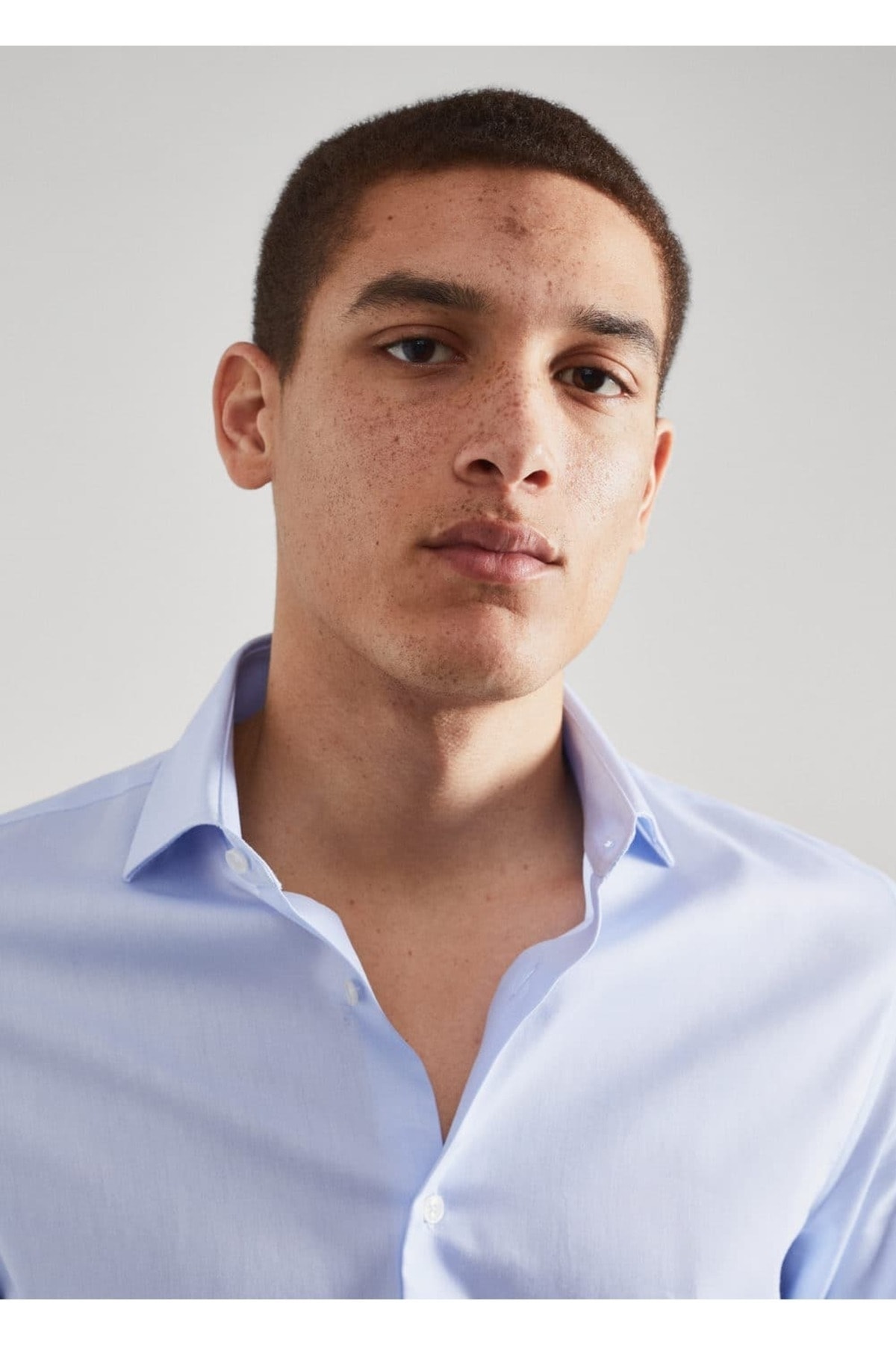 پیراهن مردانه آبی منگوMANGO Man | 47025911 اورجینال - تصویر 5