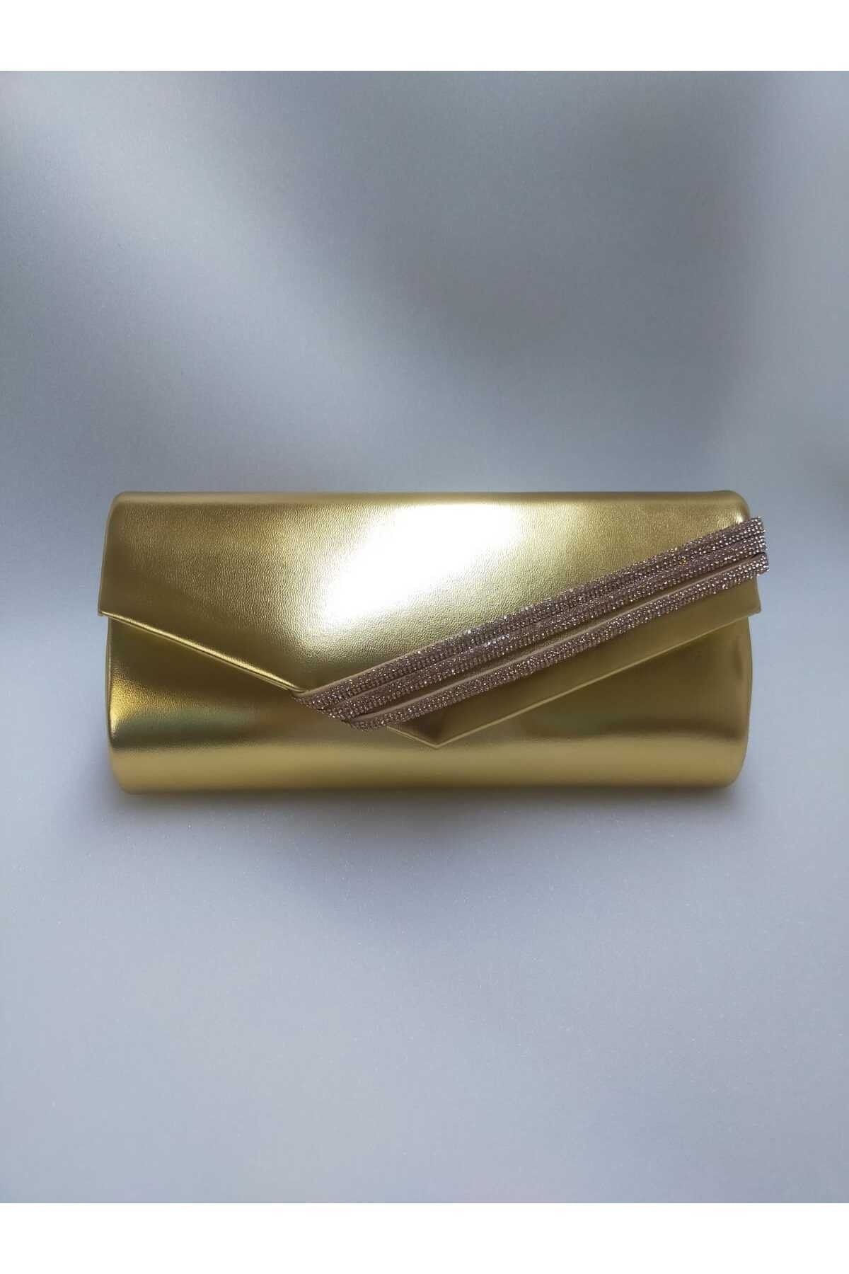 Dark gold clutch discount bag