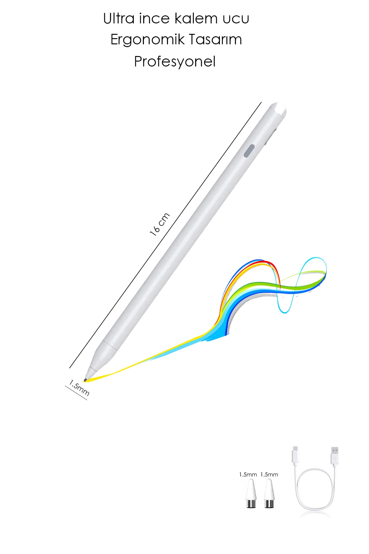 Iphone Ipad Android Tüm Cihazlar ile Uyumlu Hassas Yazı Çizim Kalemi 2. Nesil 2