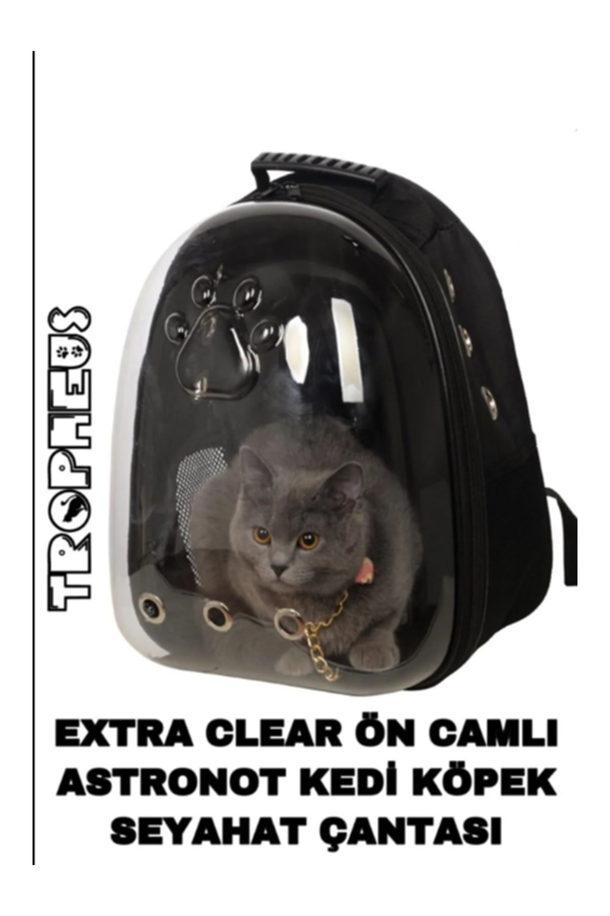 AlaPet Ekstra Clear Camlı Astronot Kedi Taşıma Çantası (GENİŞ MODEL) Güneşe Dayanıklı