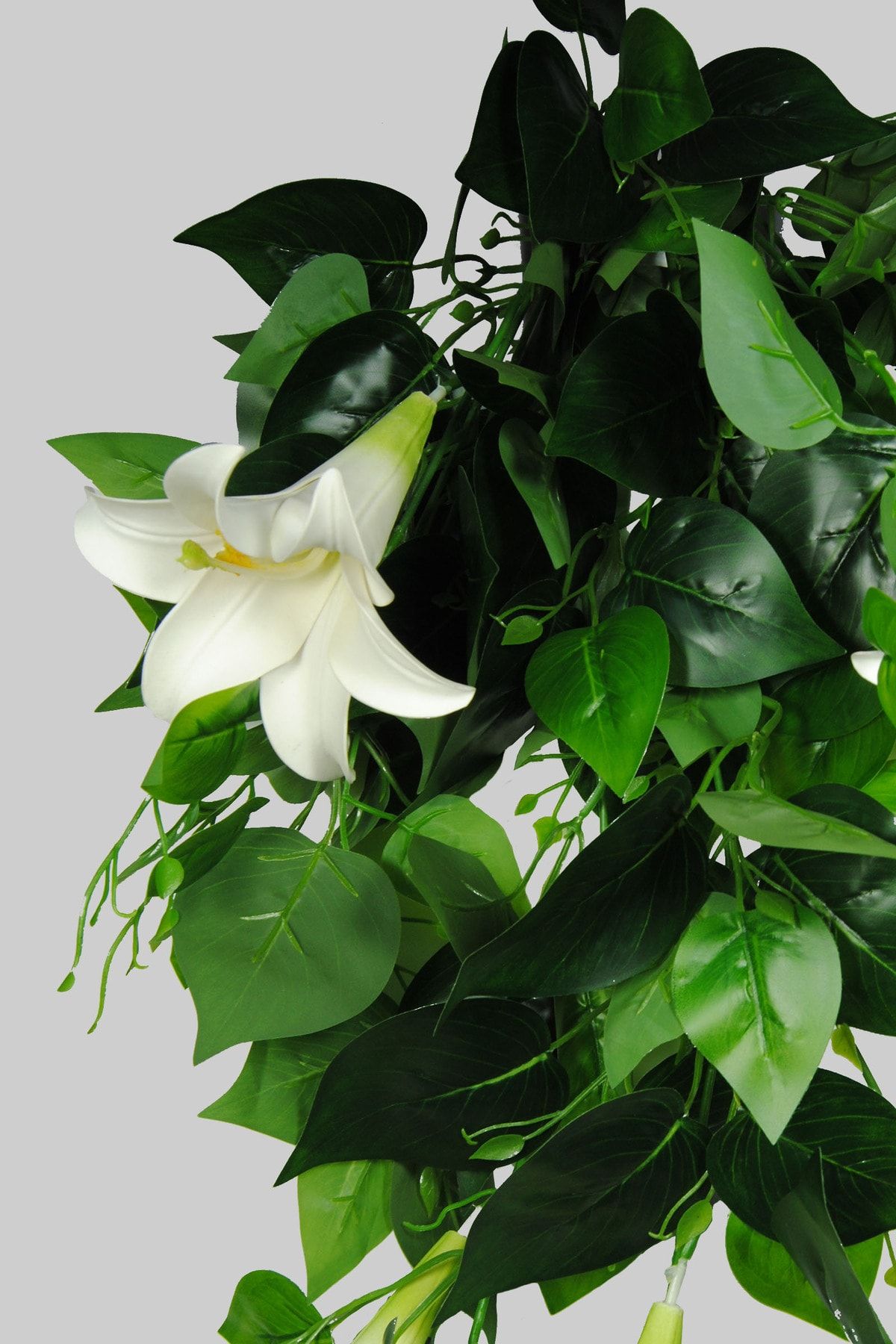 Lilac Home-Artificial Flower Lily Ivy with Greenery in a Galvanized Pot 2