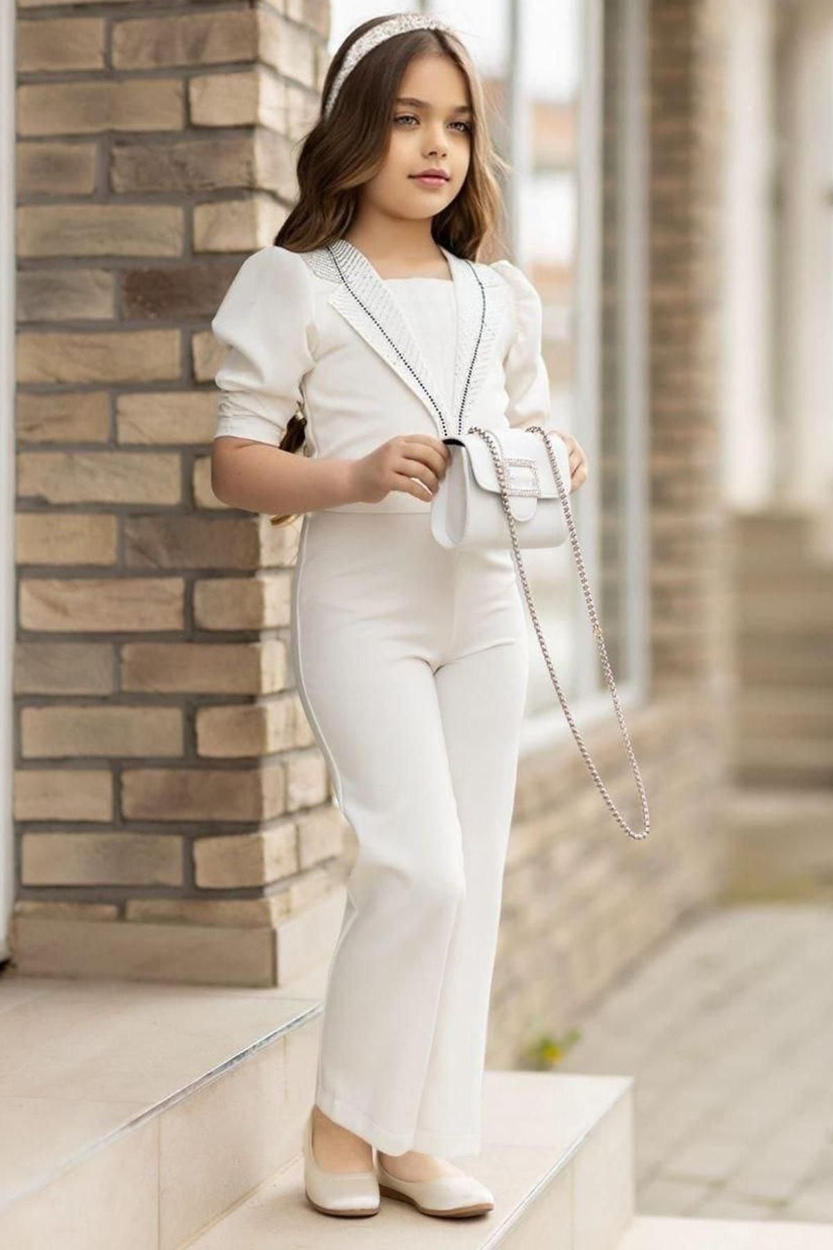 Embroidered white jumpsuit 2025