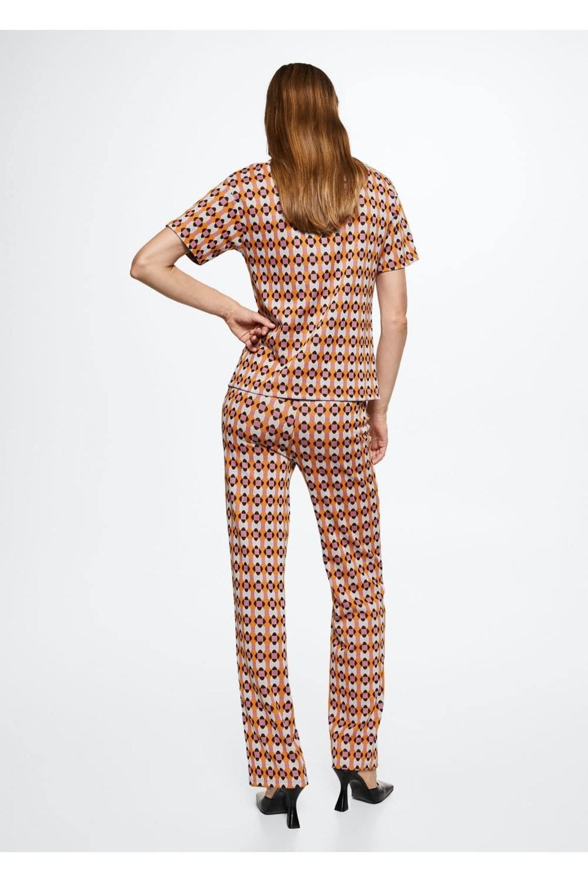MANGO Woman-Retro Patterned Trousers 4
