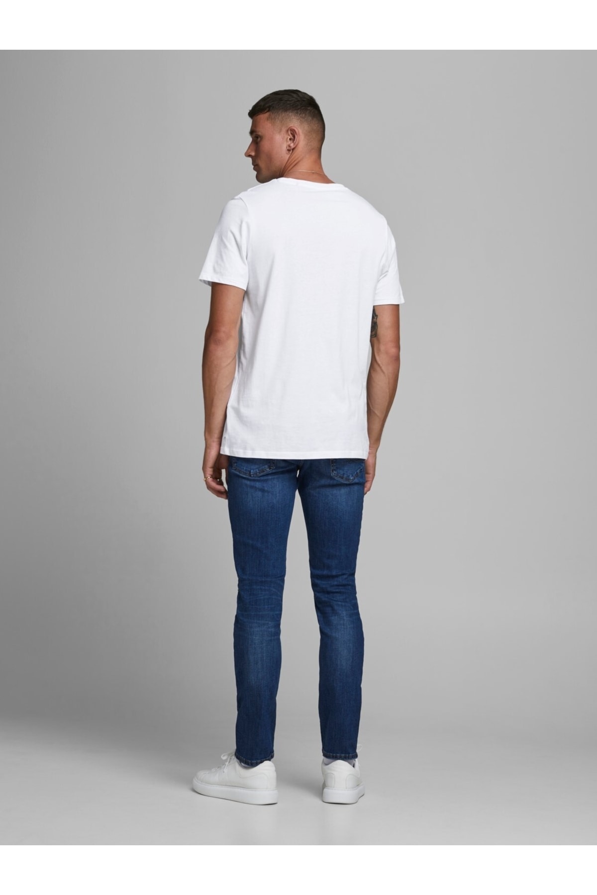 تی شرت جک اند جونز مردانه پنبه ای سفید بیسیک راسته Regular/رگولار    بیسیک کژوال/روزمره | Jack & Jones p-zal-antjed-2021-271 TR - تصویر 4