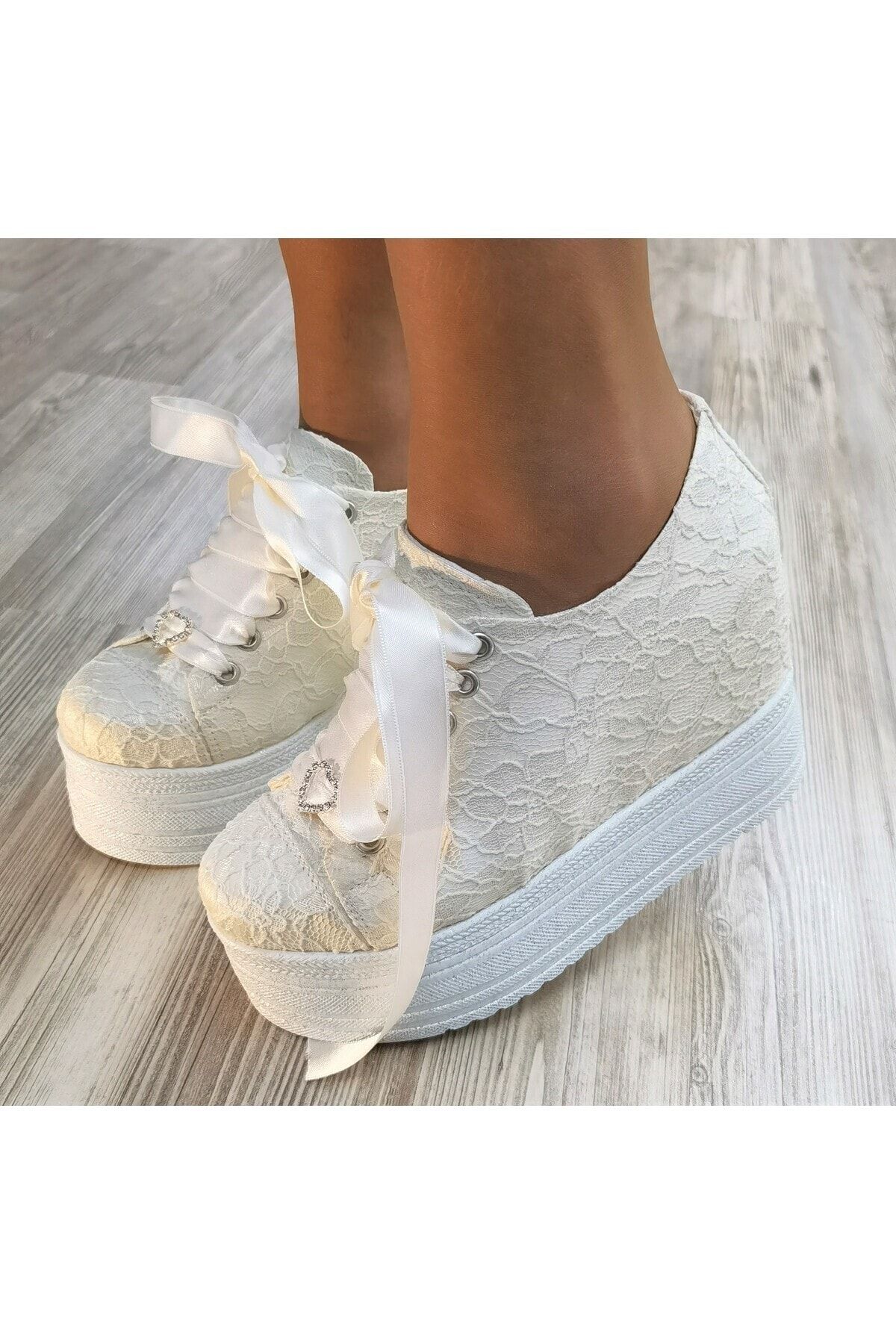 Ayakkab Tutkusu Stilo Evening Shoes Beige Wedge Trendyol