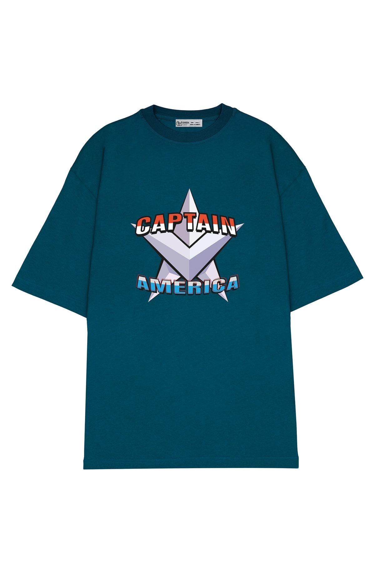 GreenMint Tricou Oversize Unisex Captain America Design Unisex - XL