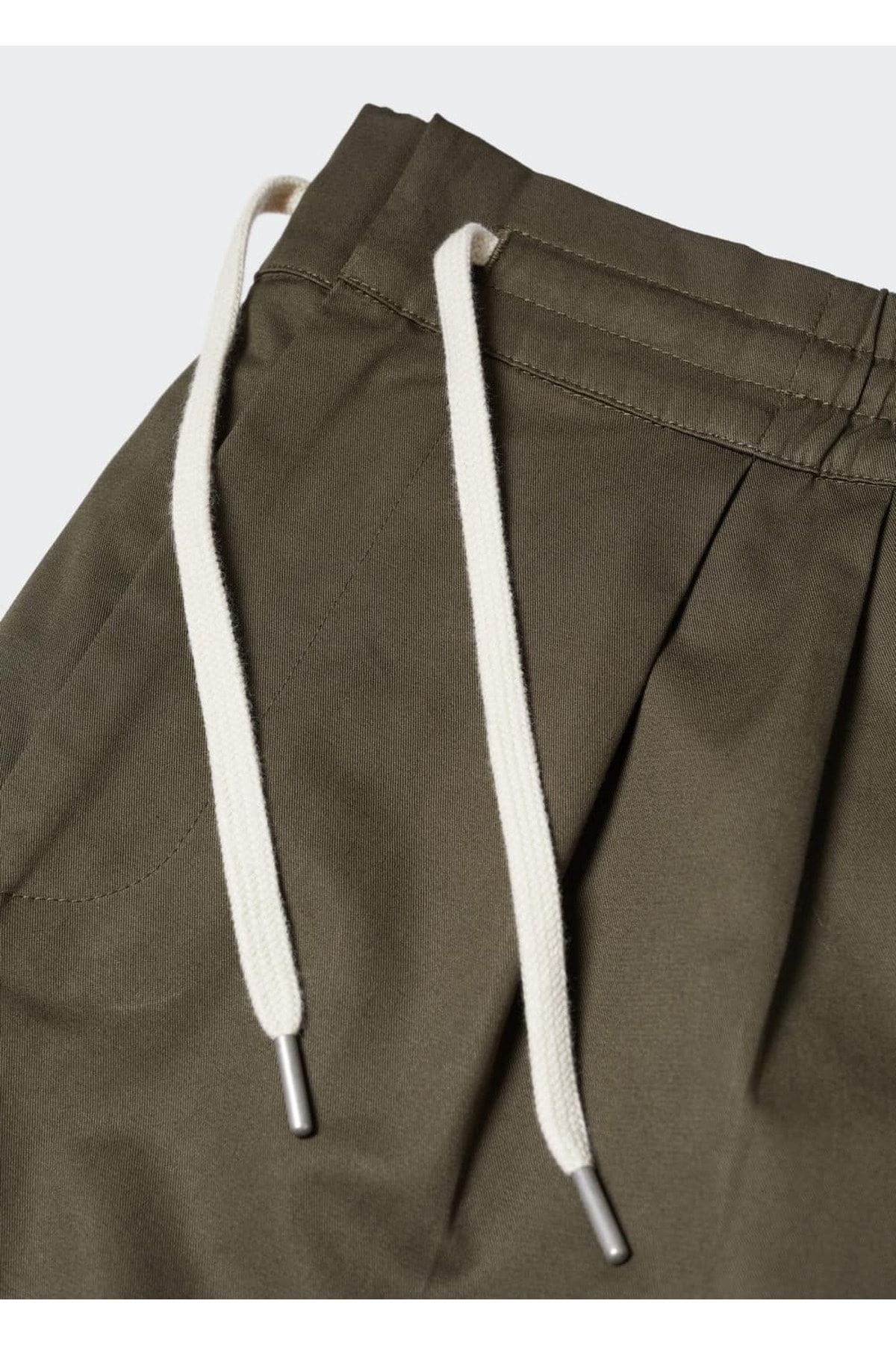 MANGO Man-Pleated Cotton Bermuda Shorts 6