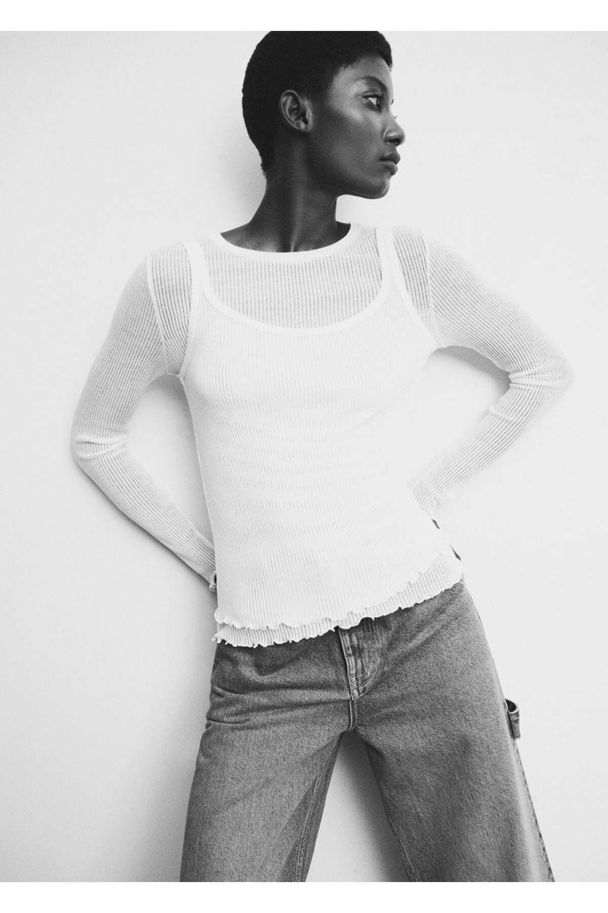 تیشرت مردانه سفید منگو | 47008268 اورجینال - تصویر 6