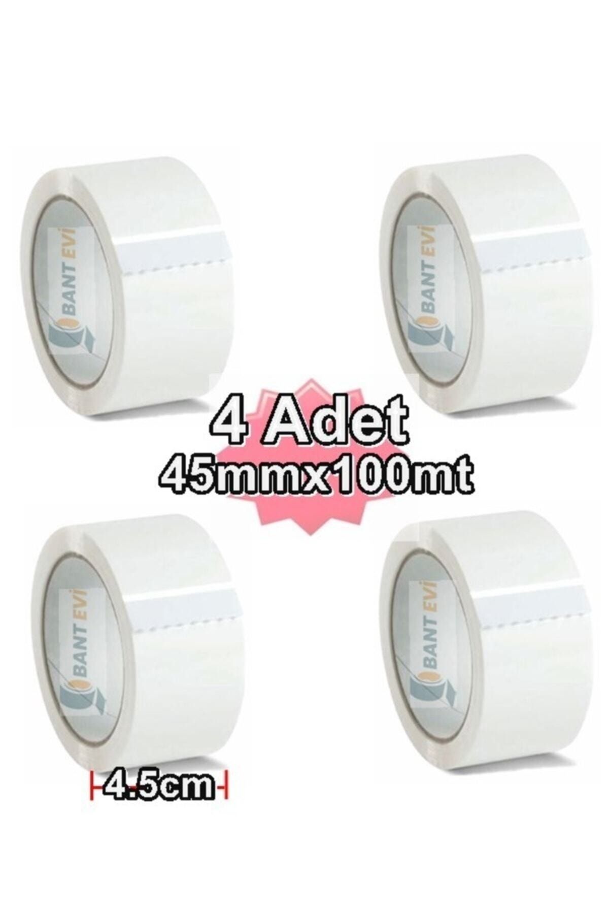 BANT EVİ-White Colored Duct Tape 4 Pieces 45mmx100meter White Tape Hotmelt Bantevi Brand 1