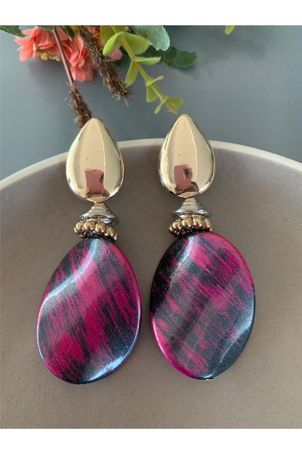 Pink and clearance black earrings
